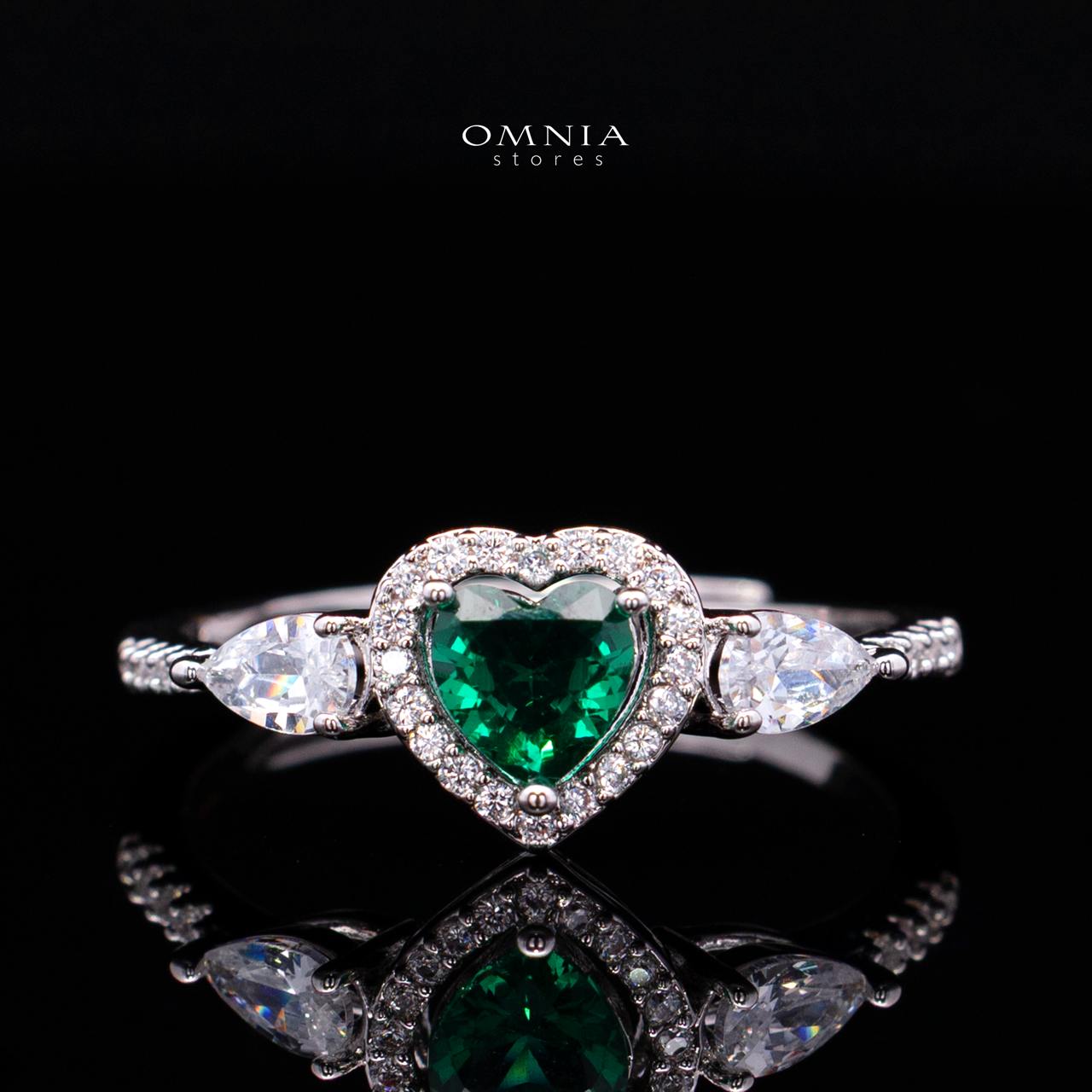 Talina Green Luxury Bridal Full Jewelry Set with High-Quality Premium Simulated Diamonds-Rhodium-Plated
