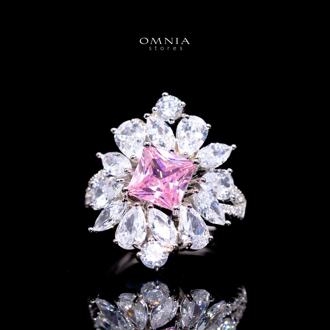 Christine Pink Luxury Bridal Full Set with High-Quality Simulated Diamonds – Rhodium Plated