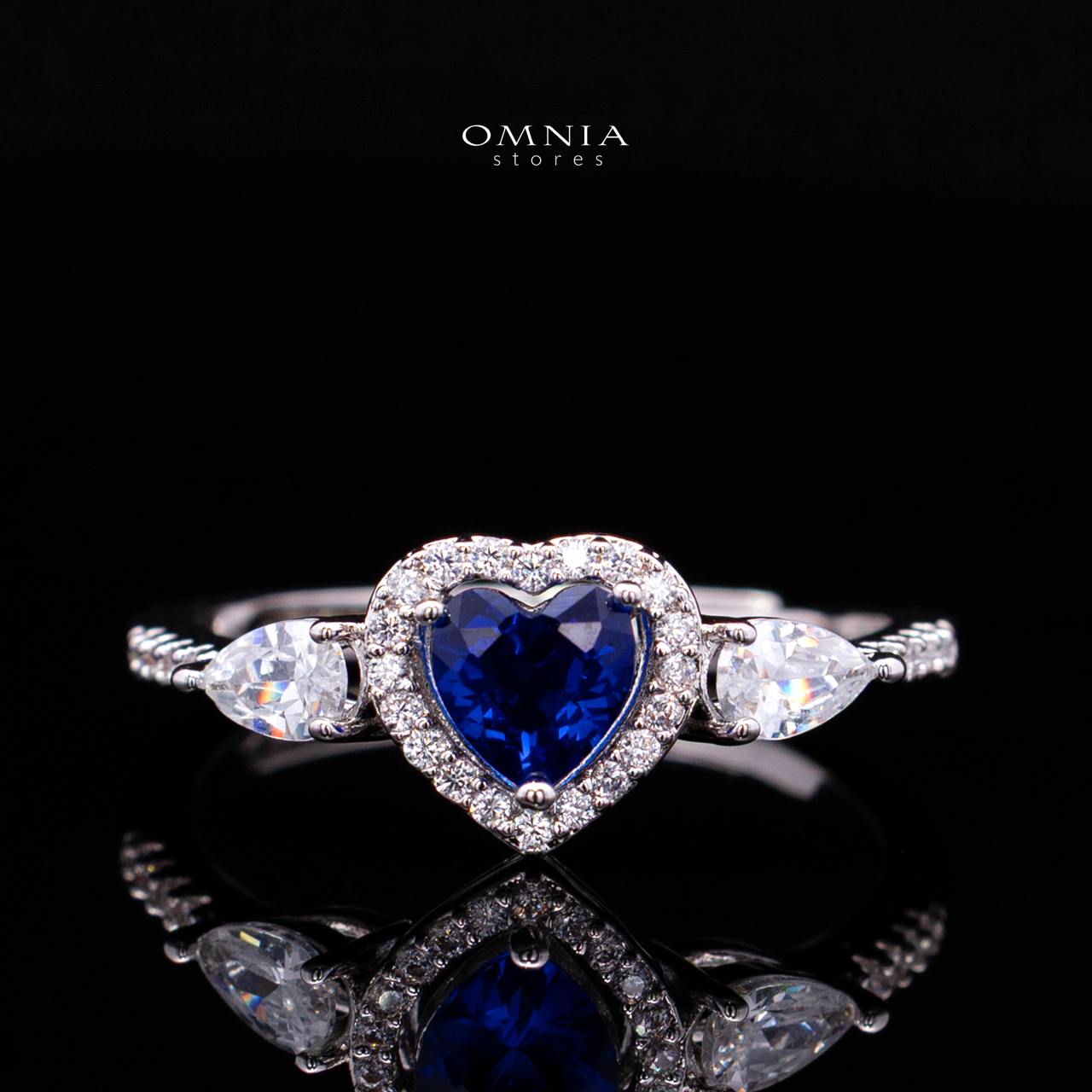 Talina Blue Luxury Bridal Full Jewelry Set with High-Quality Premium Simulated Diamonds-Rhodium-Plated