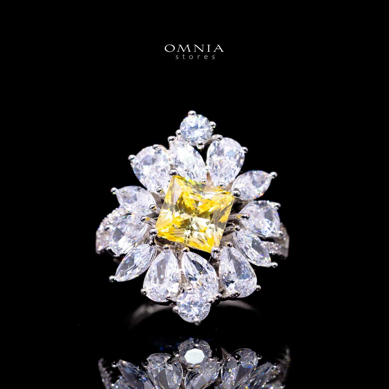 Christine Yellow Luxury Bridal Full Set with High-Quality Simulated Diamonds – Rhodium Plated