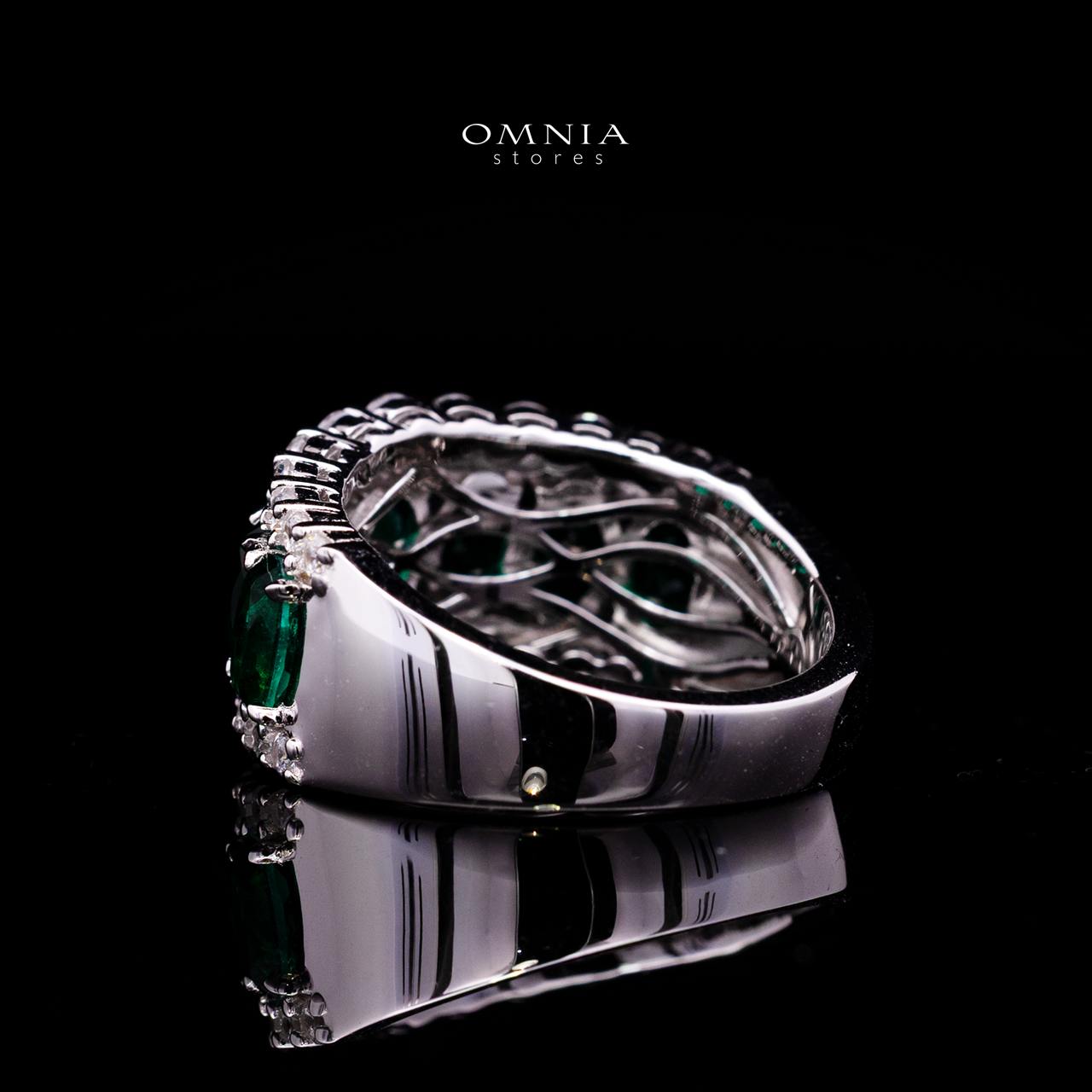 Adesina Green Ring with Certified High-Quality Premium Simulated Diamonds in 925 Sterling Silver
