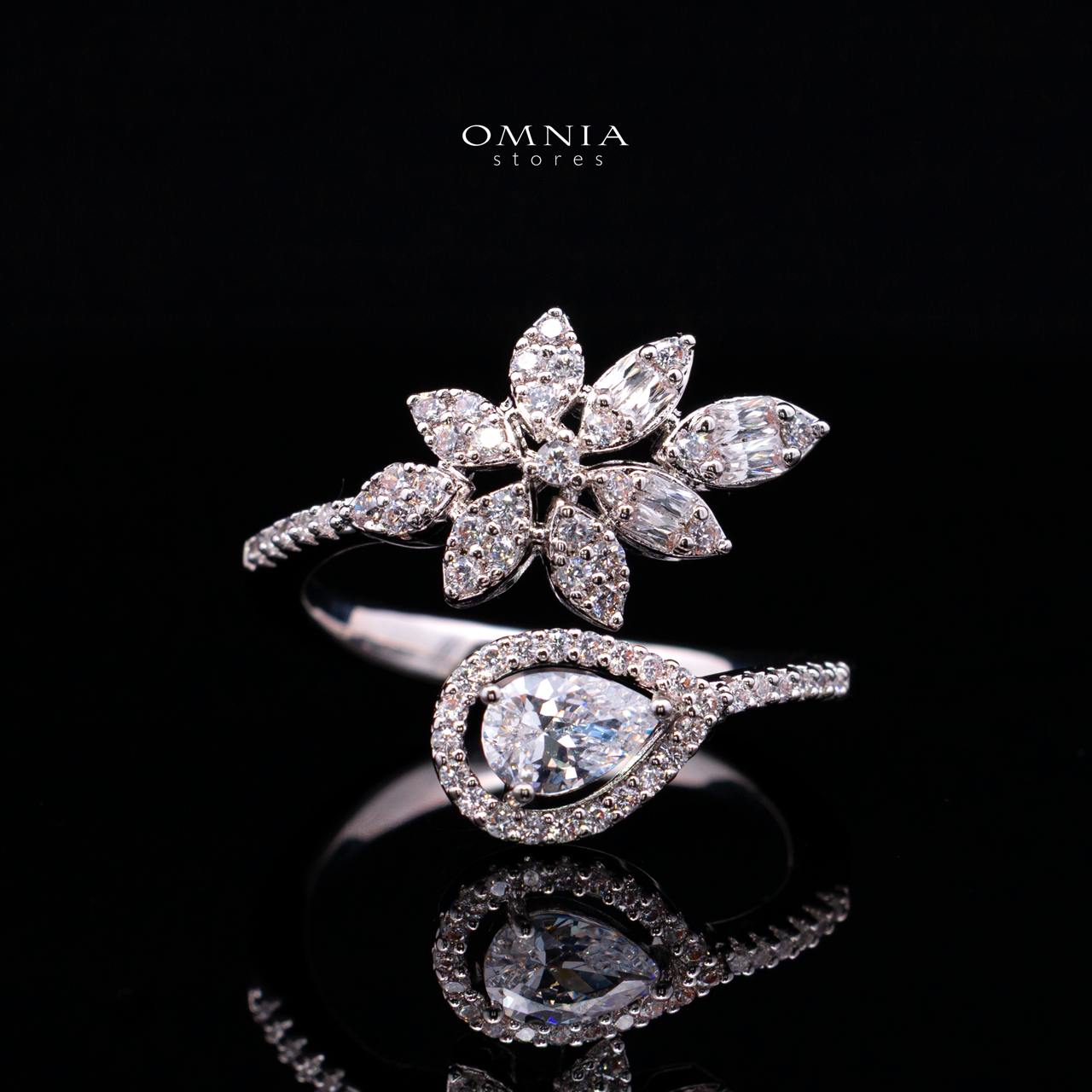 Marzena White Bridal Full Set with High-Quality Premium Simulated Diamonds – Rhodium-Plated