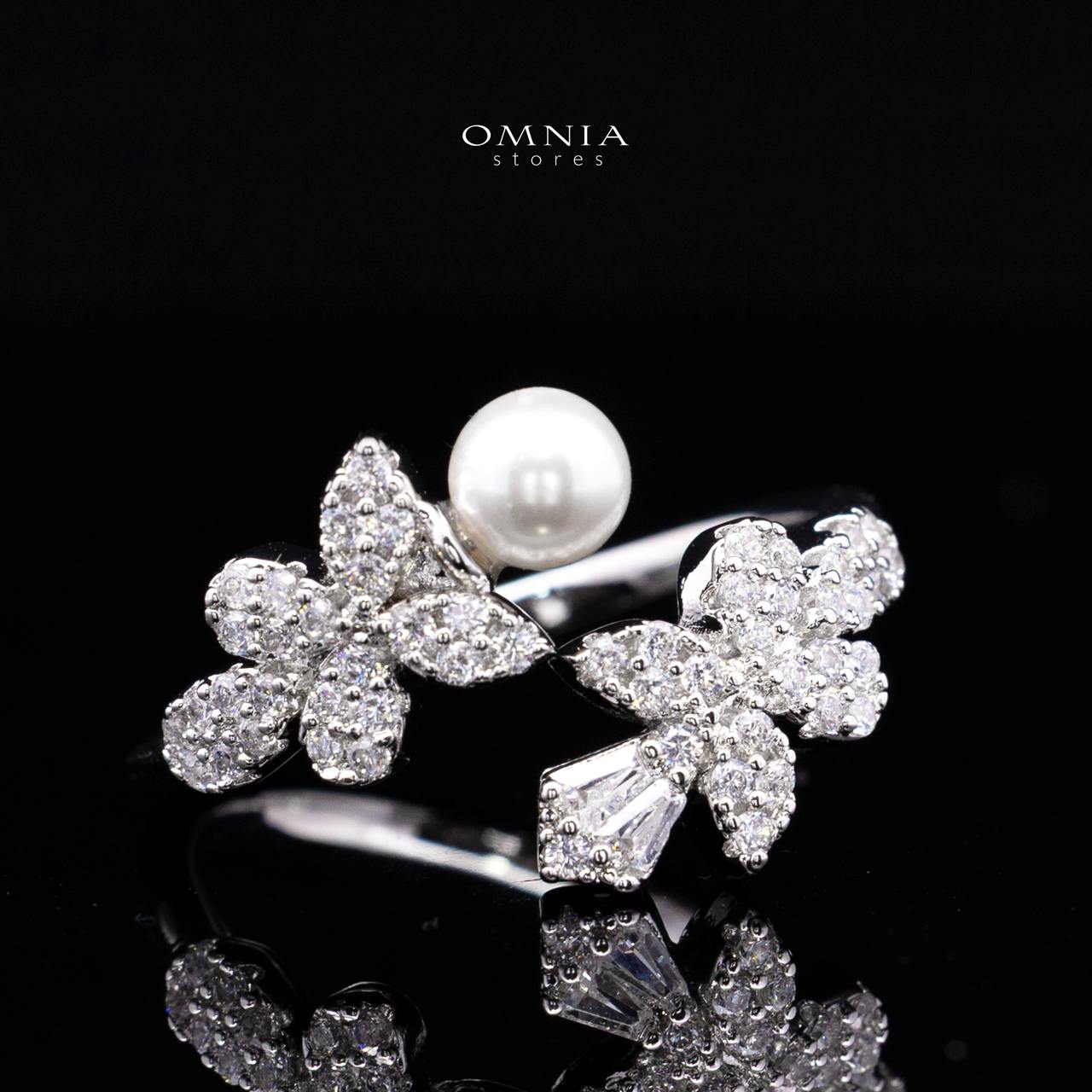 Fariyma Pearl White Luxury Bridal Full Set with High-Quality Simulated Diamonds and Rhodium Plating
