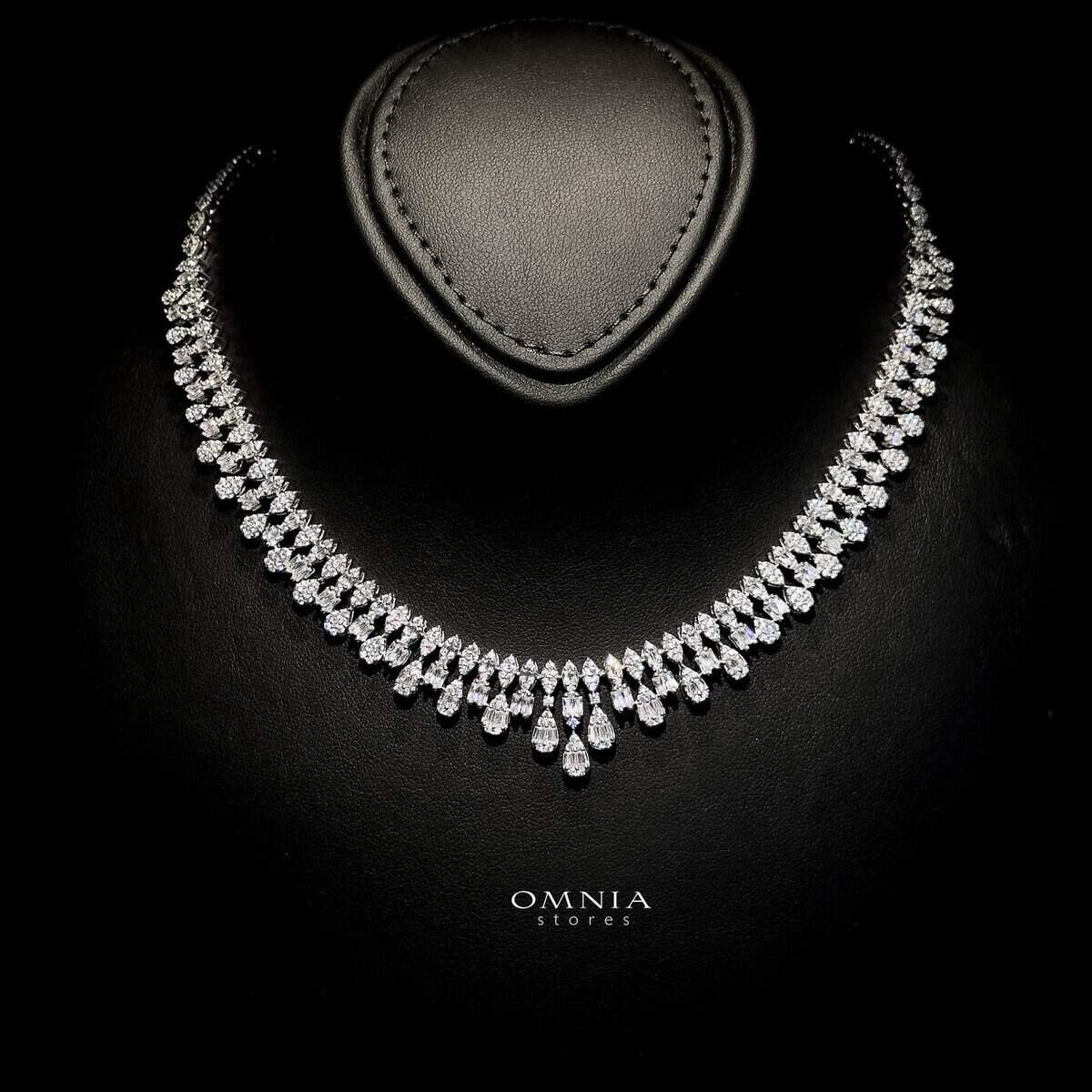 Omnia Elaf White Bridal Full Set in High Quality Zircon Stone in Rhodium Plated - OMNIASTORES UAE