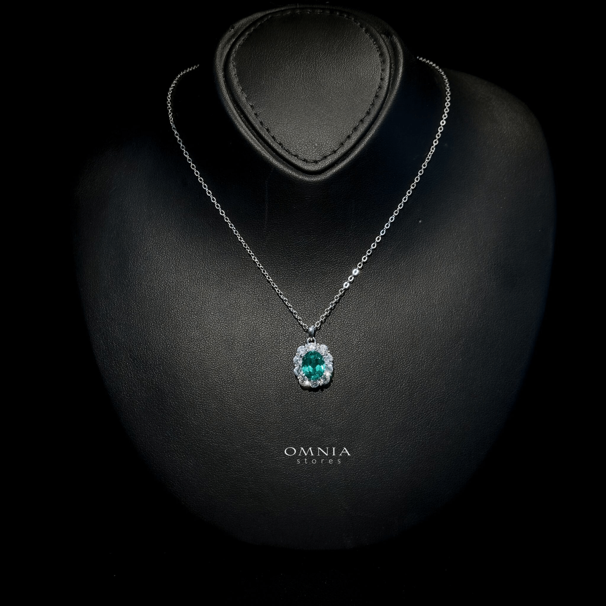Omnia Mashael Necklace 925 Silver in High Quality Simulated Diamonds - OMNIASTORES UAE