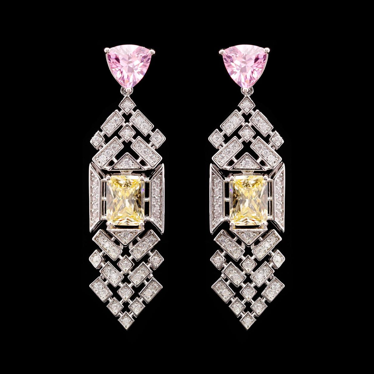 Inara Multicolor Luxury Bridal Full Set with High-Quality Zircon Stones Rhodium-Plated Finish