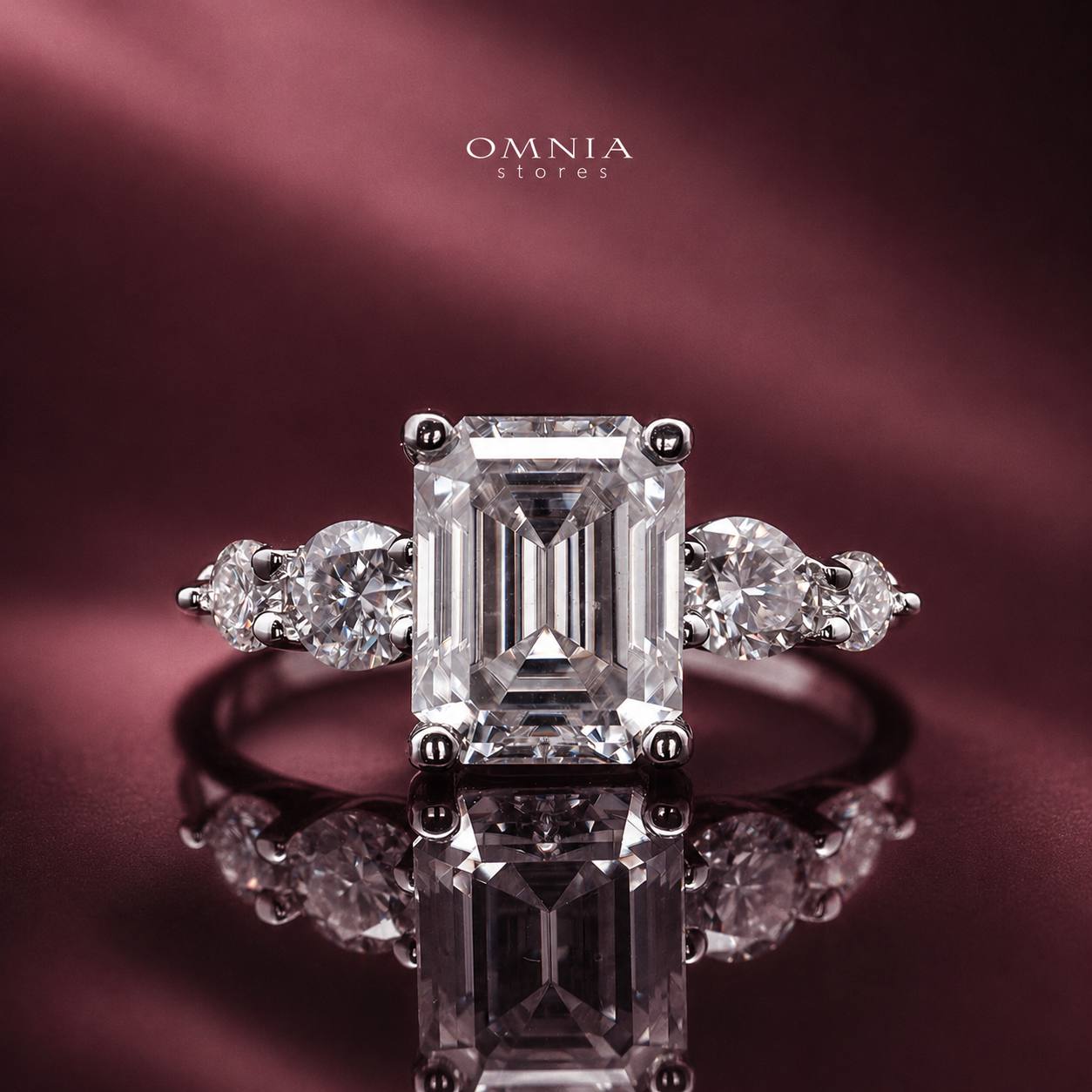 Omnia Nahlah White Ring 925 Silver High Quality GRA Certifited High Quality Moissanite Stone 3CT