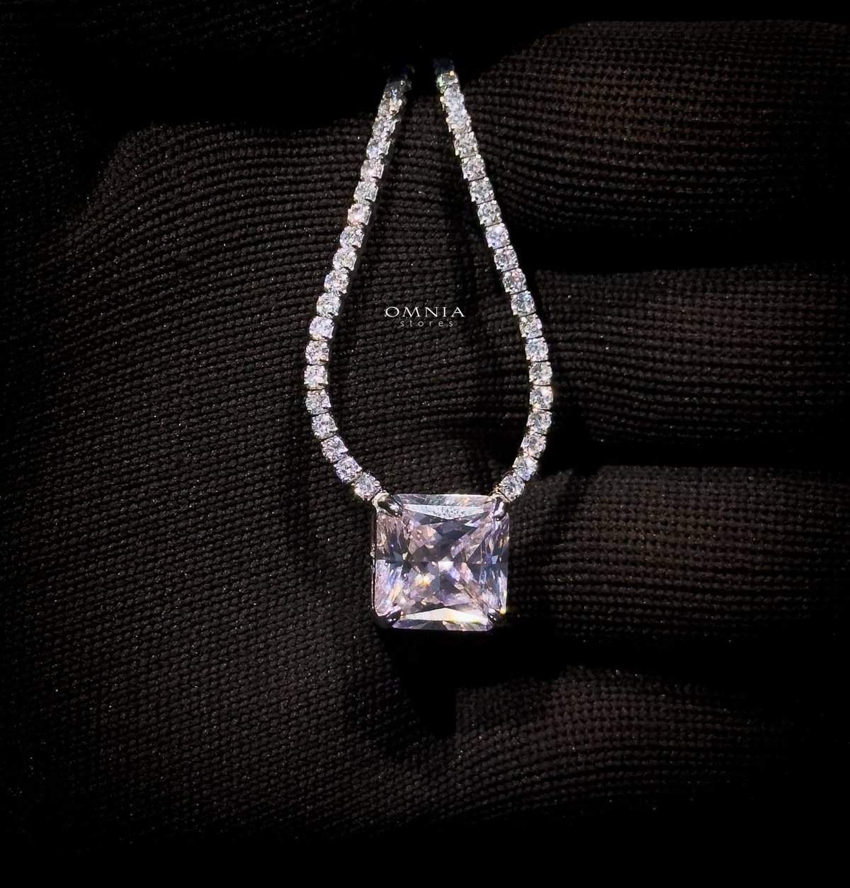Omnia Bettina Pink Necklace 925 Silver in High Quality Simulated Diamonds - OMNIASTORES UAE