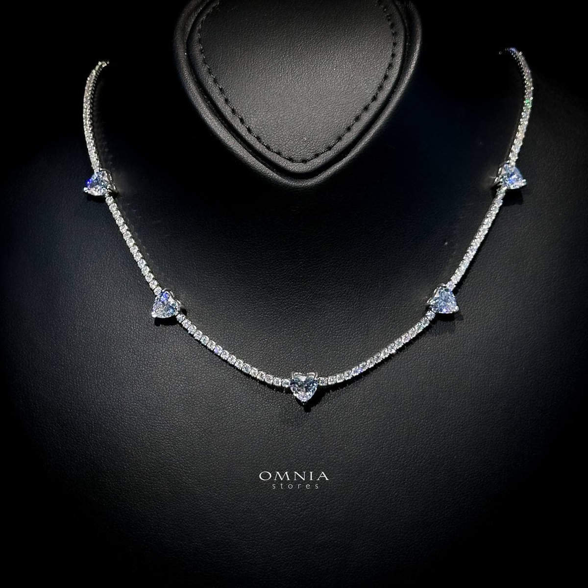 Omnia Louise White Necklace 92.5 Silver In High Quality Simulated diamonds - OMNIASTORES UAE