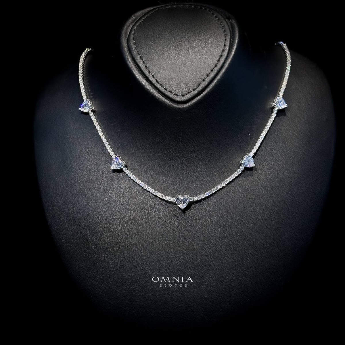 Omnia Louise White Necklace 92.5 Silver In High Quality Simulated diamonds - OMNIASTORES UAE