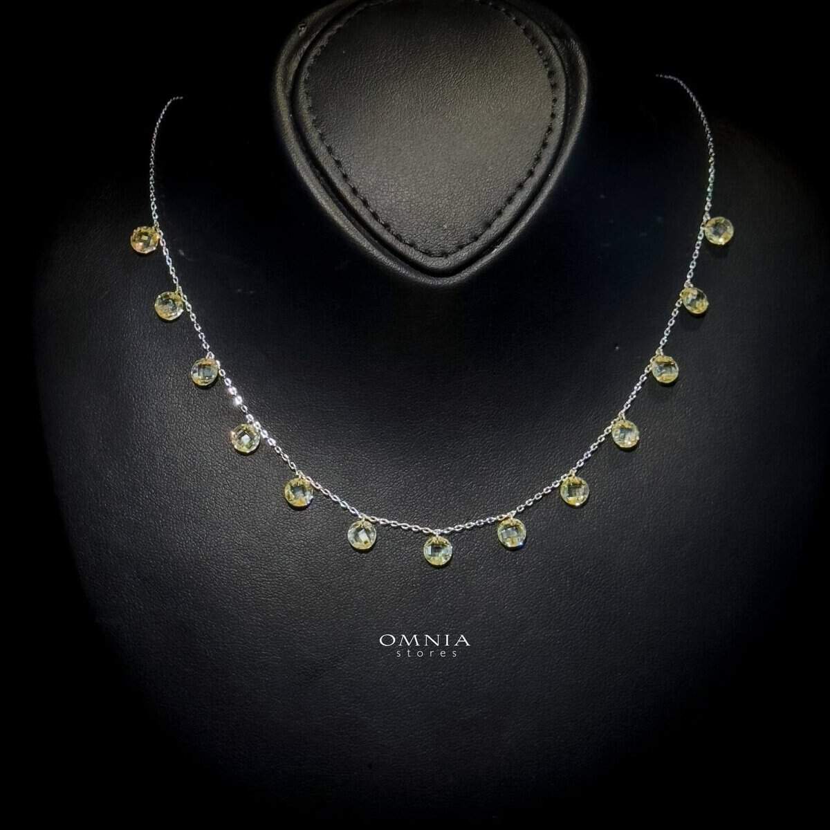 Omnia Anara Yellow Necklace 92.5 Silver In High Quality Simulated diamonds - OMNIASTORES UAE