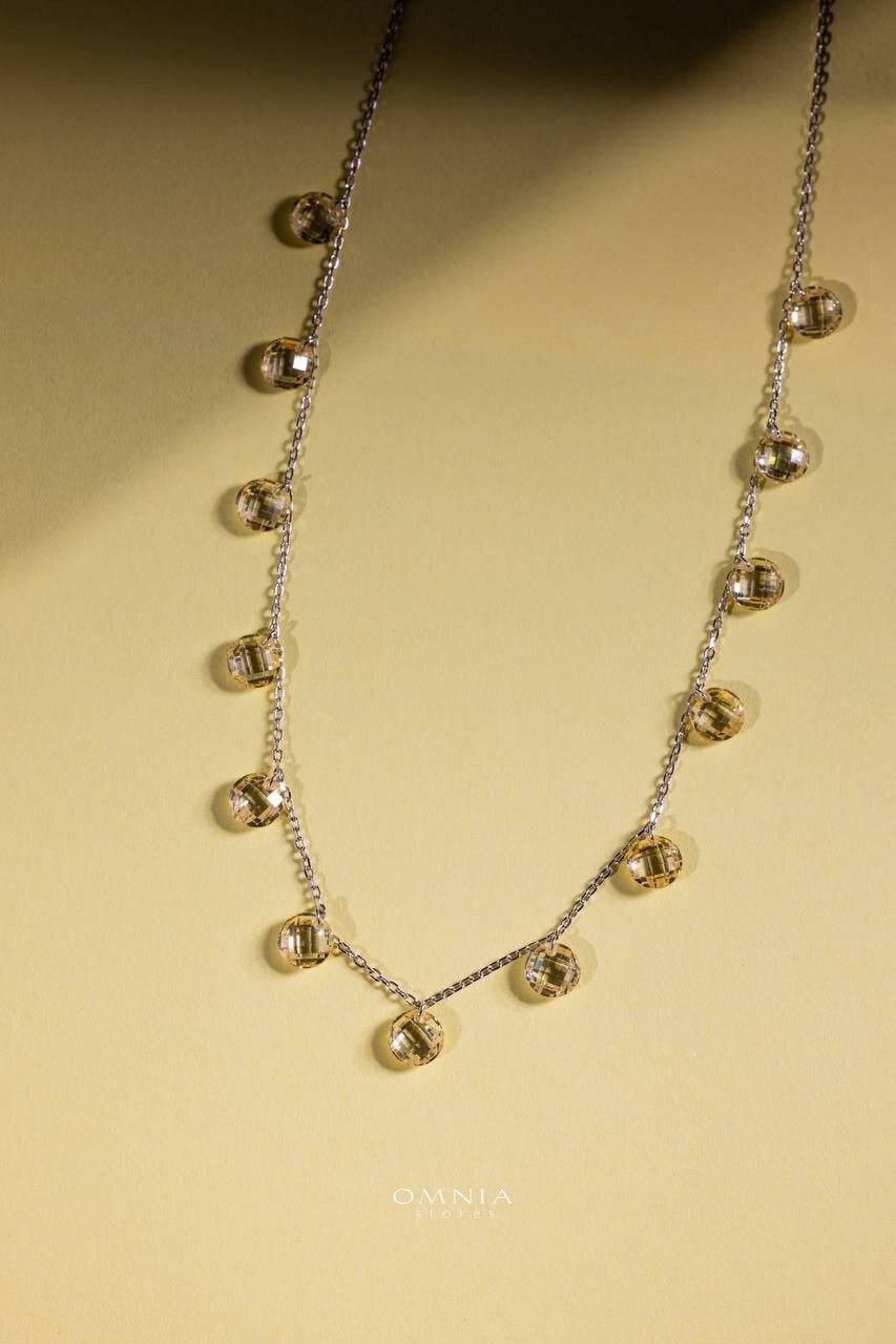 Omnia Anara Yellow Necklace 92.5 Silver In High Quality Simulated diamonds - OMNIASTORES UAE