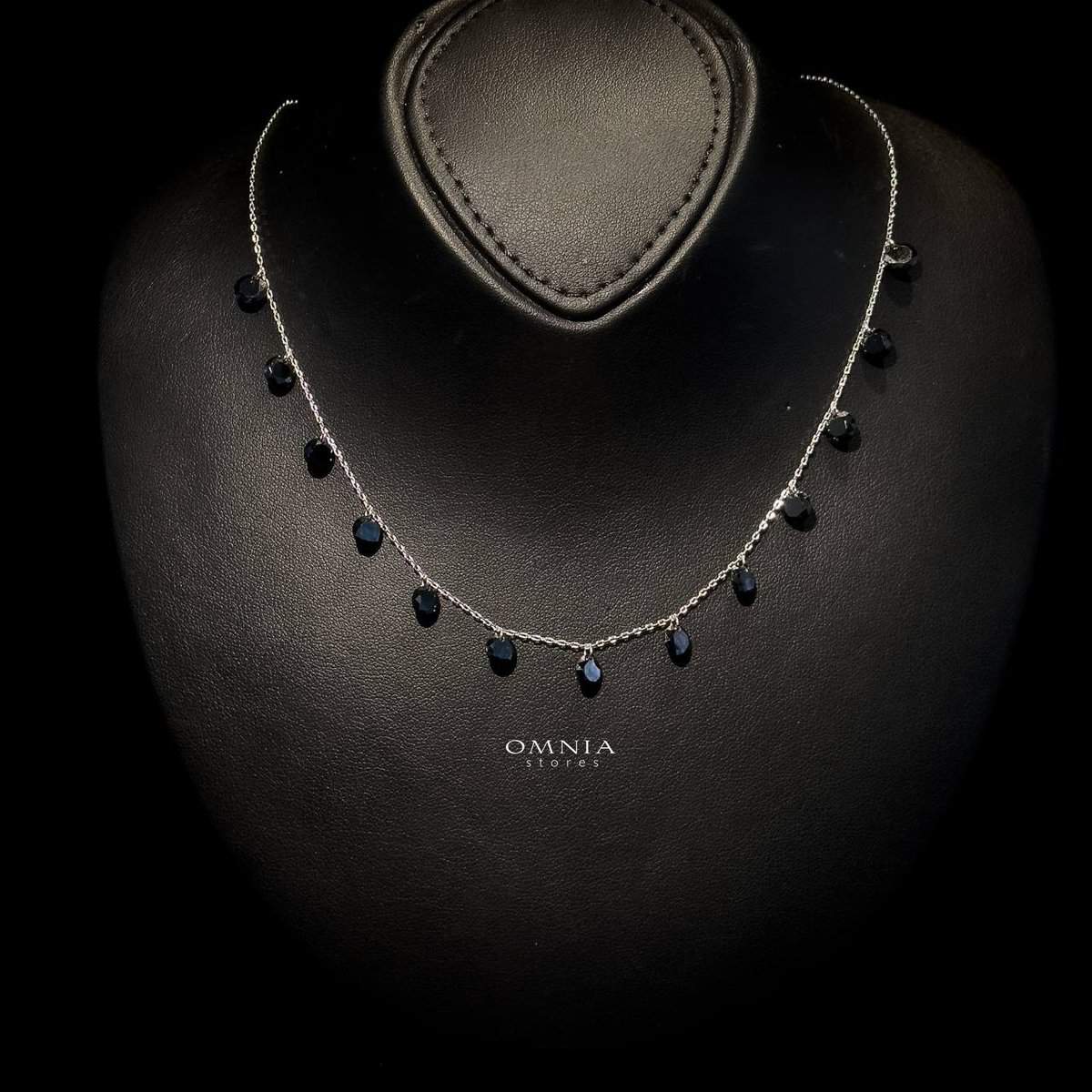 Omnia Anara Black Necklace 92.5 Silver In High Quality Simulated diamonds - OMNIASTORES UAE