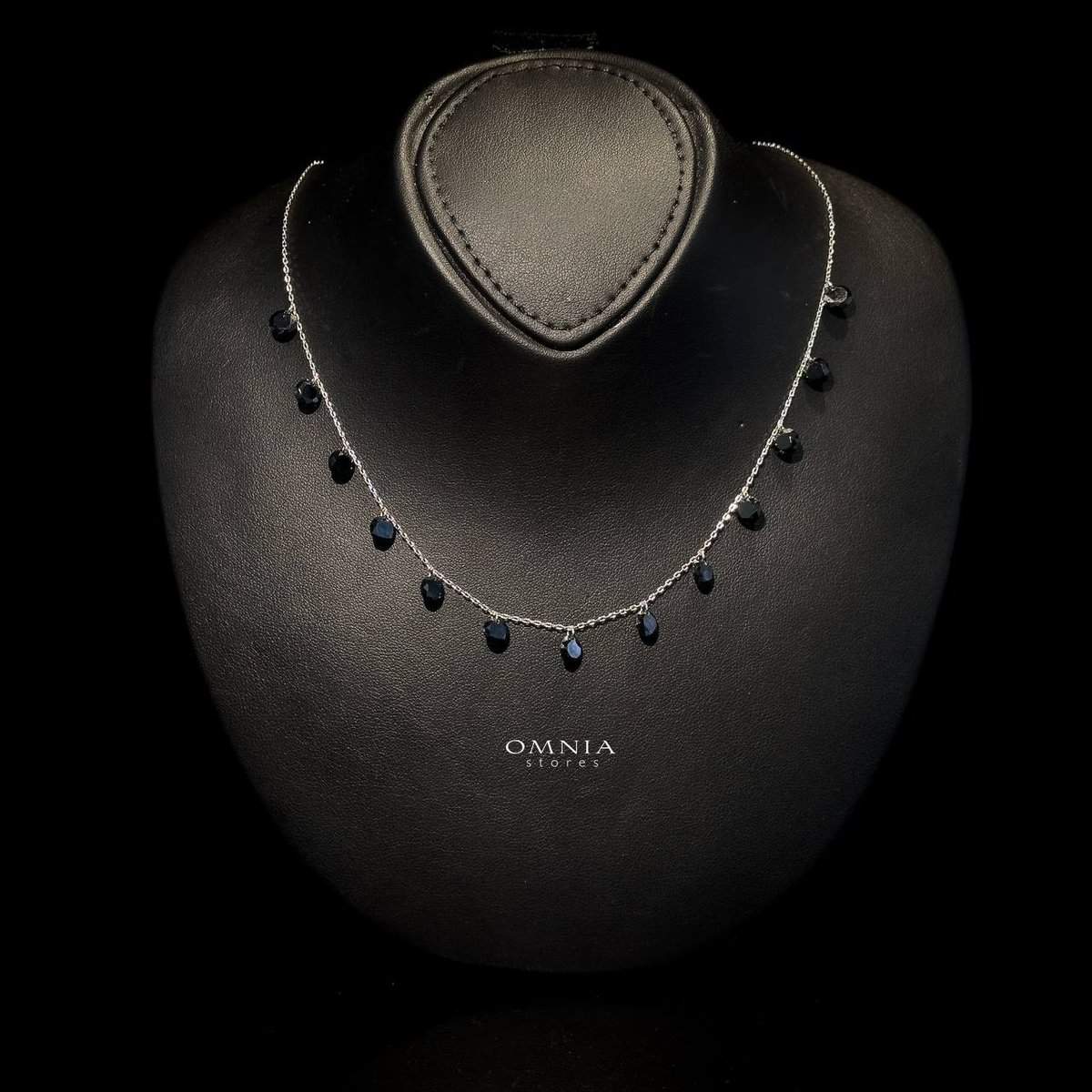 Omnia Anara Black Necklace 92.5 Silver In High Quality Simulated diamonds - OMNIASTORES UAE