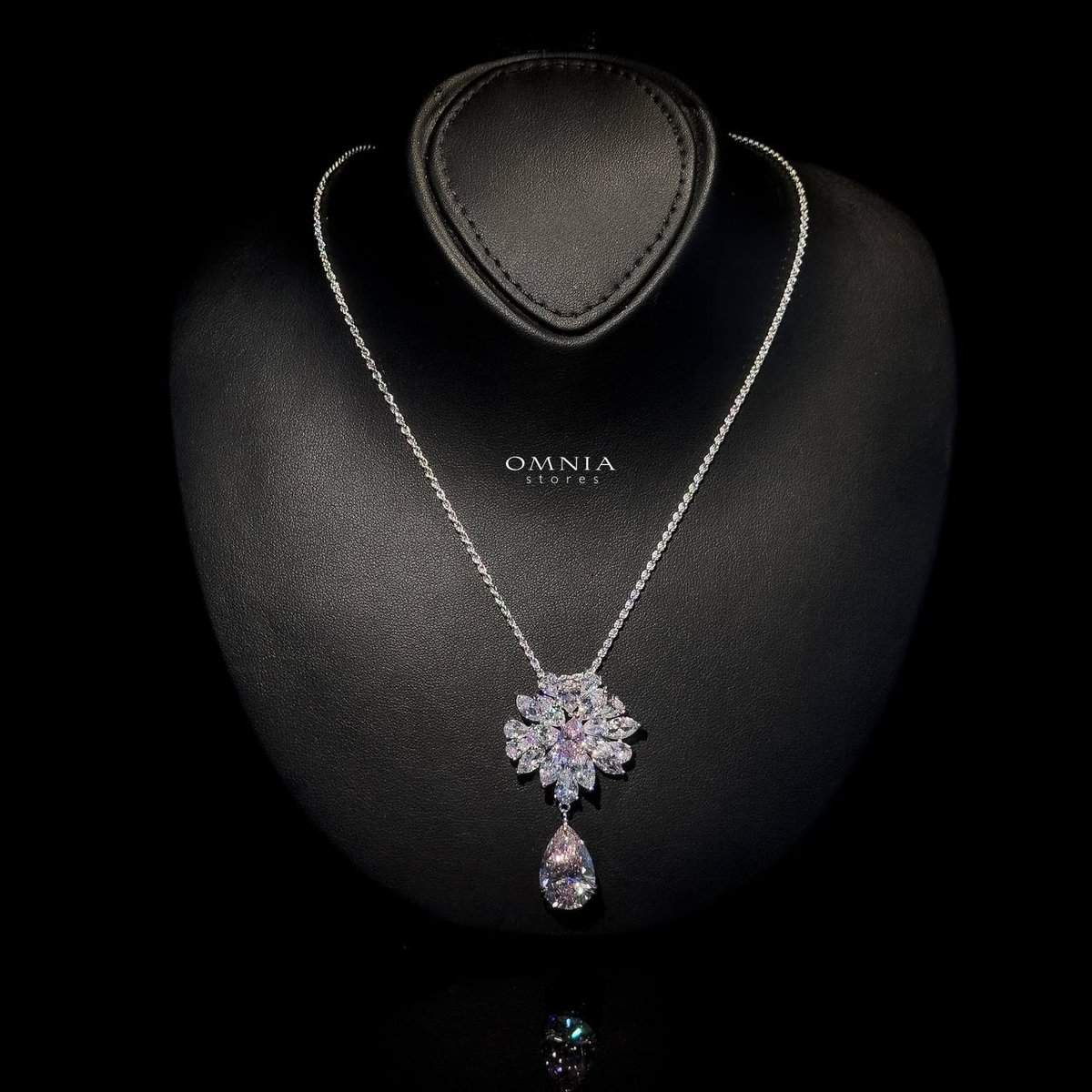 Omnia Nakaret Pink Necklace 92.5 Silver In High Quality Simulated diamonds - OMNIASTORES UAE