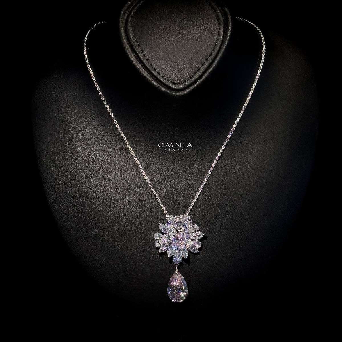 Omnia Nakaret Pink Necklace 92.5 Silver In High Quality Simulated diamonds - OMNIASTORES UAE