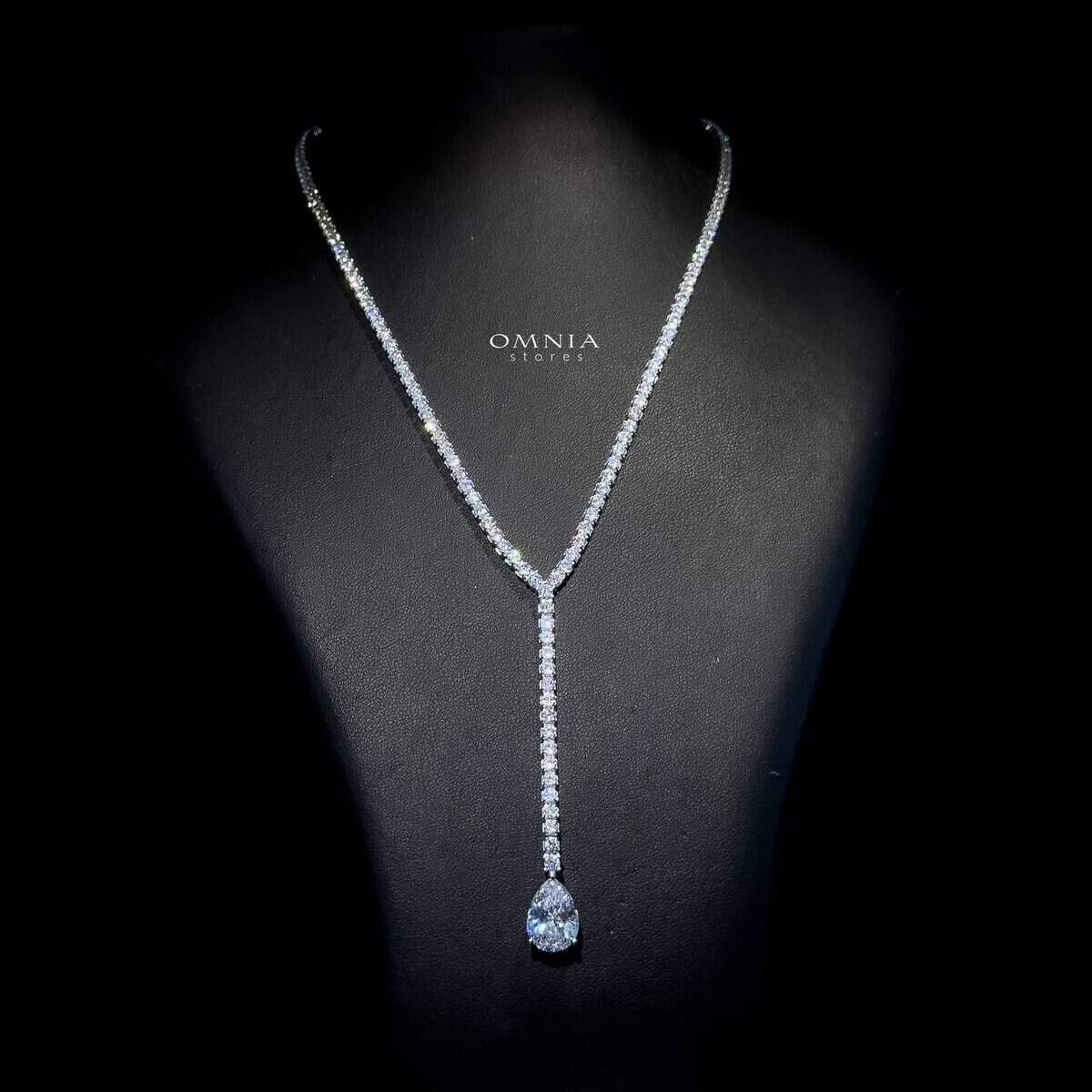 Omnia Anya White Necklace 92.5 Silver In High Quality Simulated diamonds - OMNIASTORES UAE