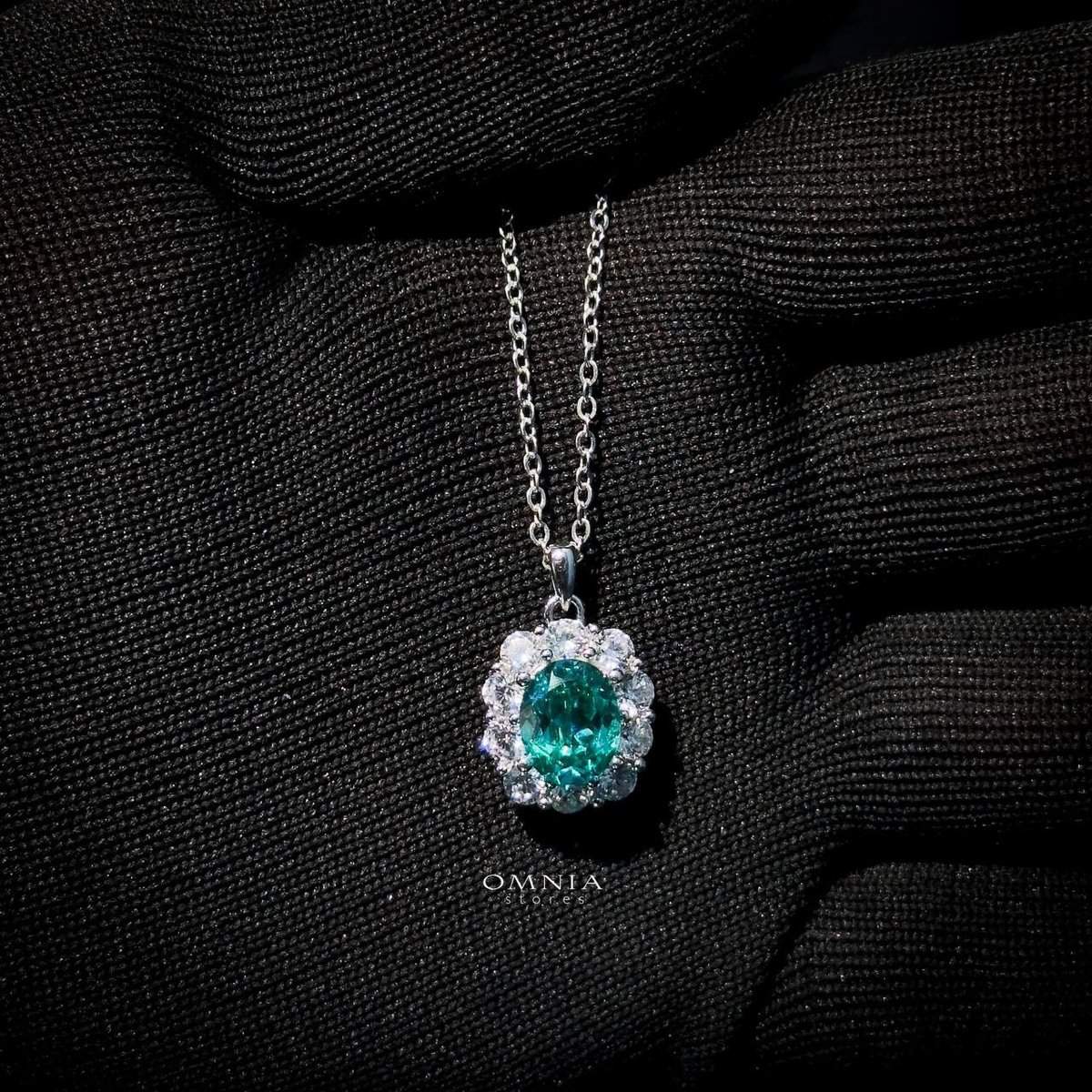 Omnia Mashael Necklace 925 Silver in High Quality Simulated Diamonds - OMNIASTORES UAE