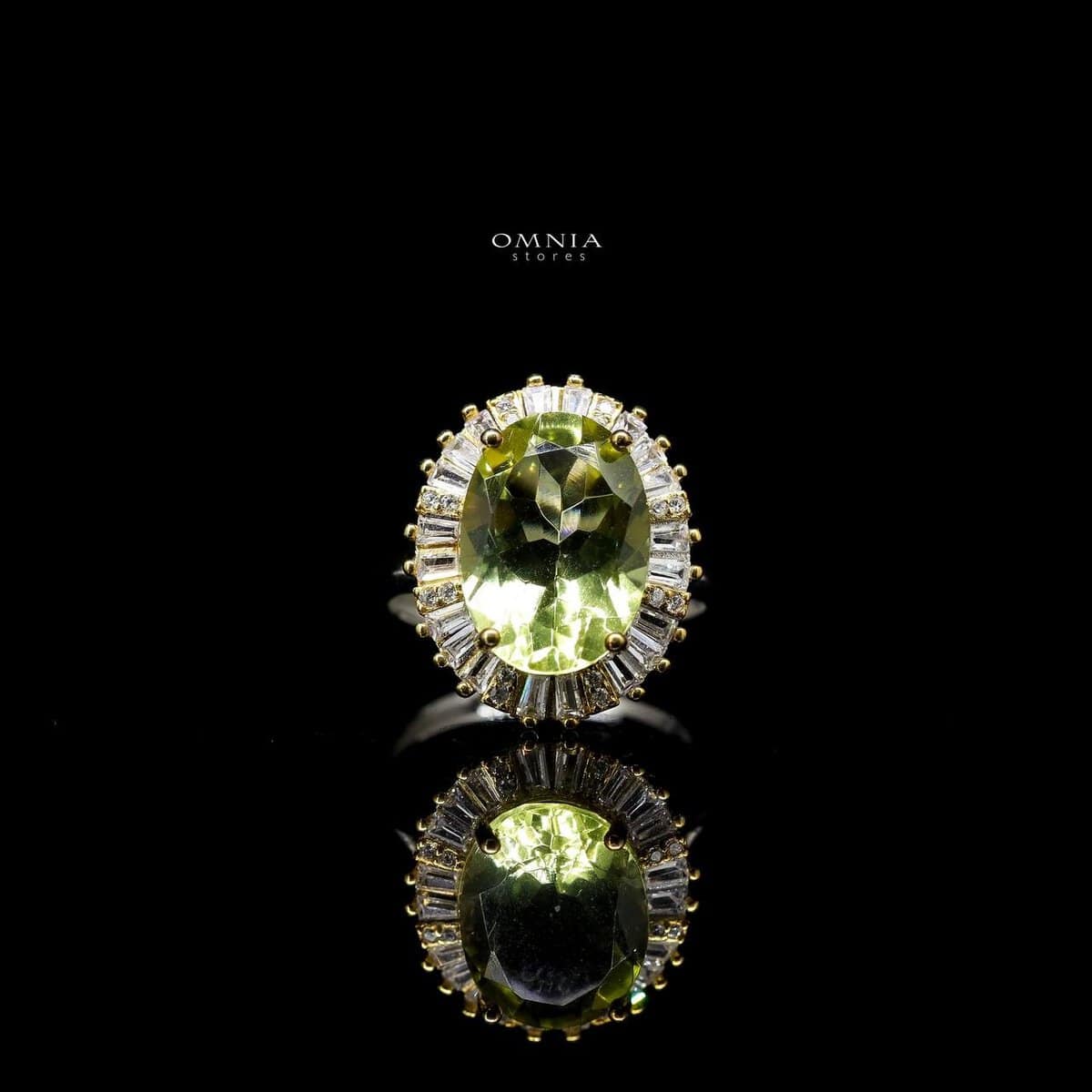 Omnia Mela Ring In 92.5 Silver High Quality Citrine Stone - OMNIASTORES UAE