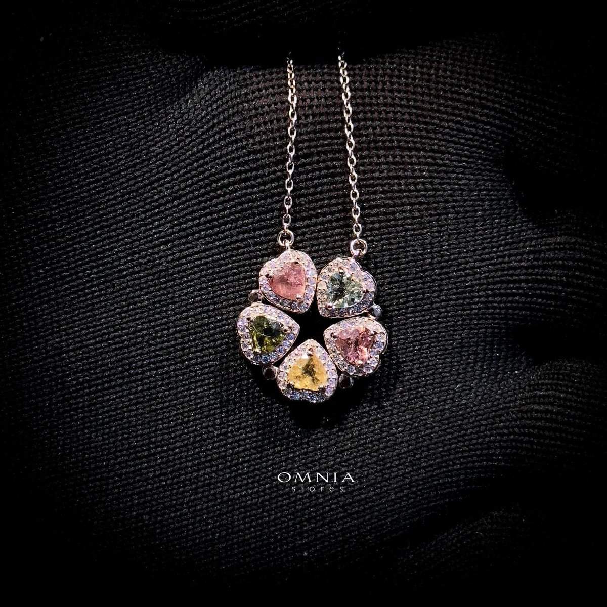 Omnia Kendall Necklace In 92.5 Silver High Quality Natural tourmaline - OMNIASTORES UAE