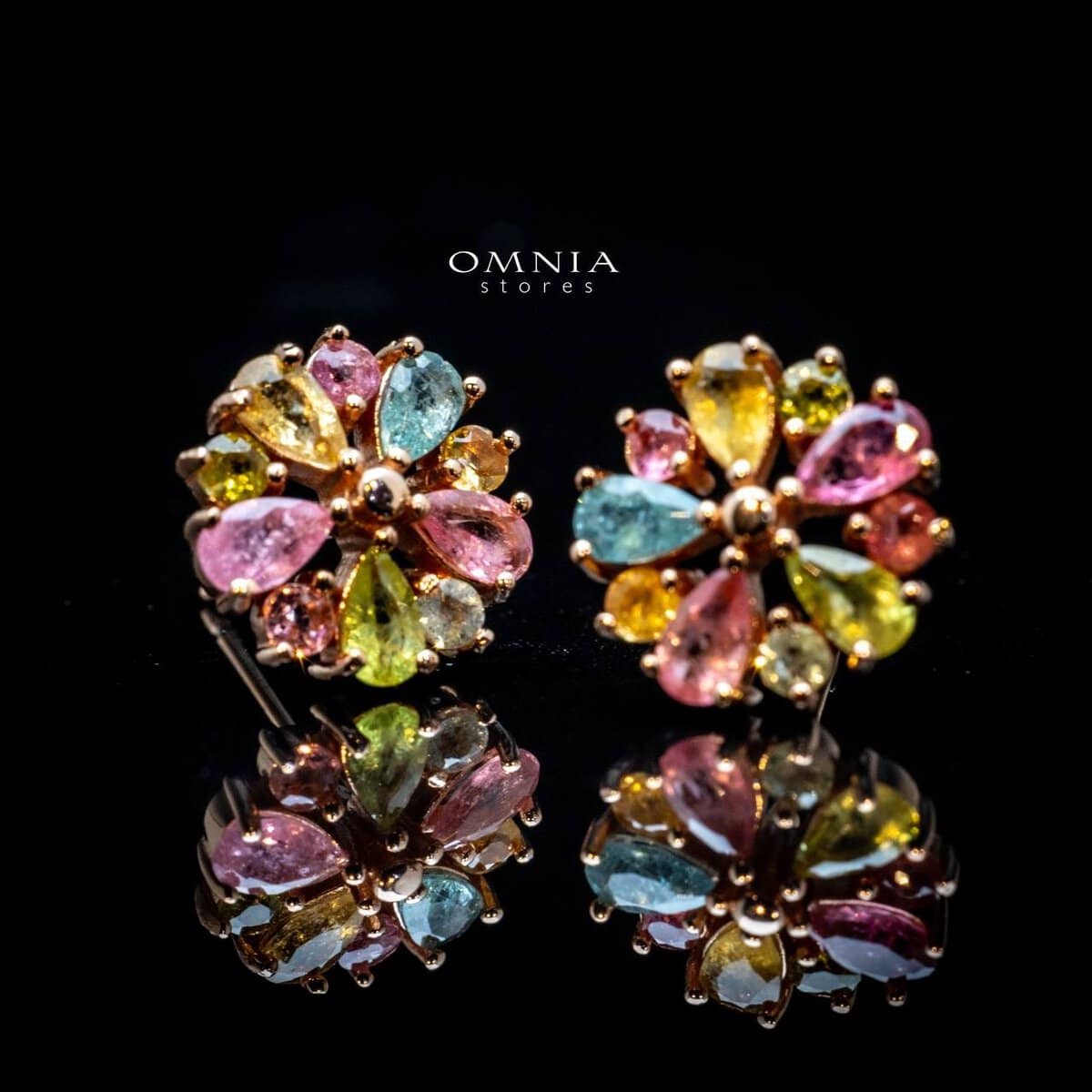 Omnia Hailee Earrings In 92.5 Silver High Quality Natural tourmaline - OMNIASTORES UAE