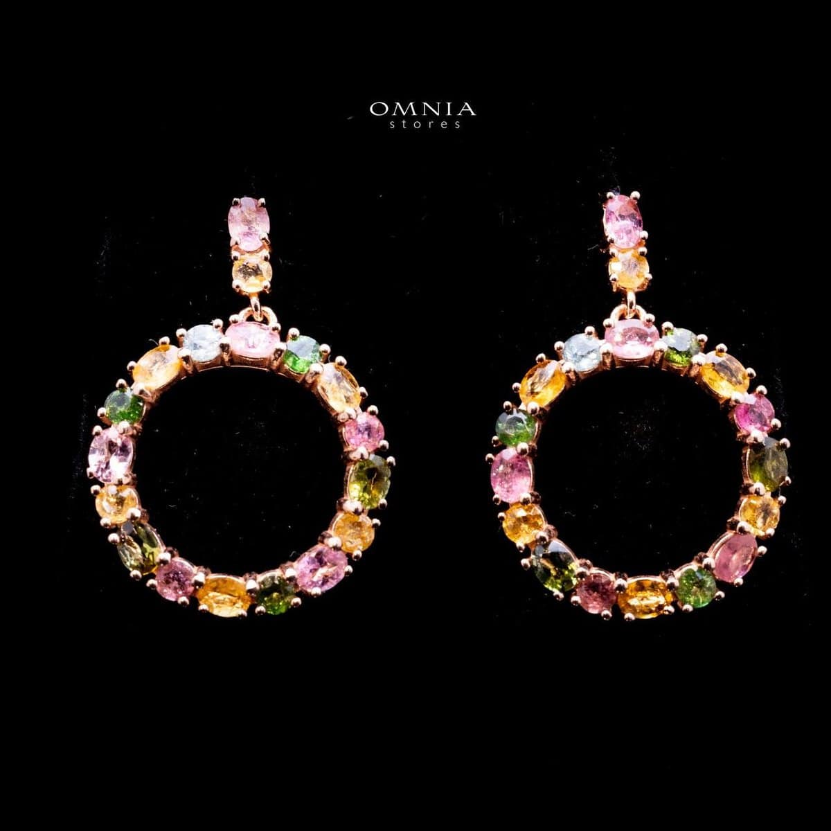 Omnia Blanca Earrings In 925 Silver High Quality Natural tourmaline - OMNIASTORES UAE