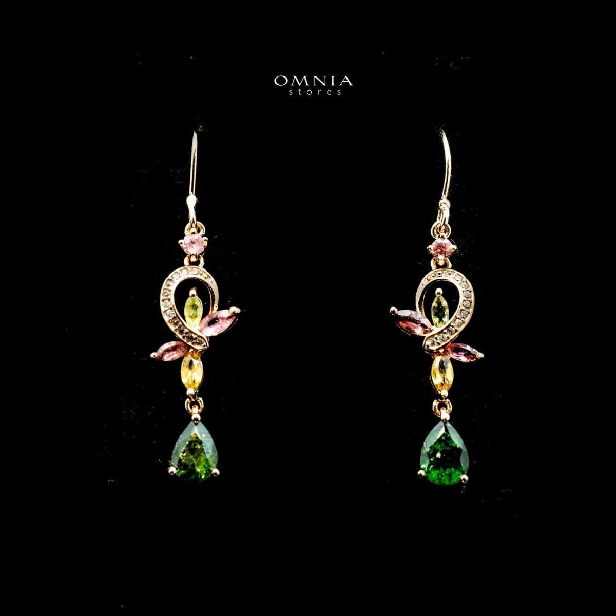 Omnia maha Earrings In 92.5 Silver High Quality Natural tourmaline - OMNIASTORES UAE