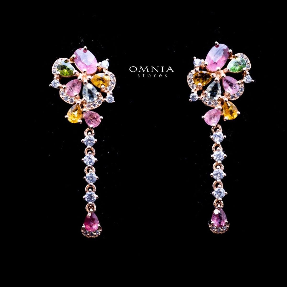 Omnia Reem Earrings In 92.5 Silver High Quality Natural tourmaline - OMNIASTORES UAE