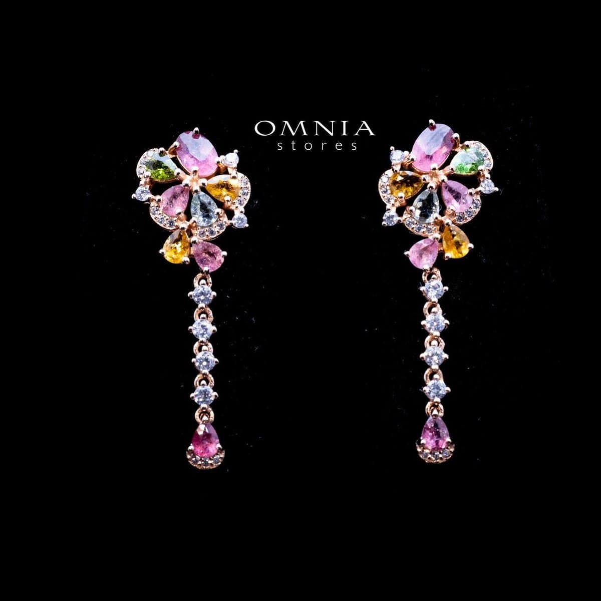 Omnia Reem Earrings In 92.5 Silver High Quality Natural tourmaline - OMNIASTORES UAE
