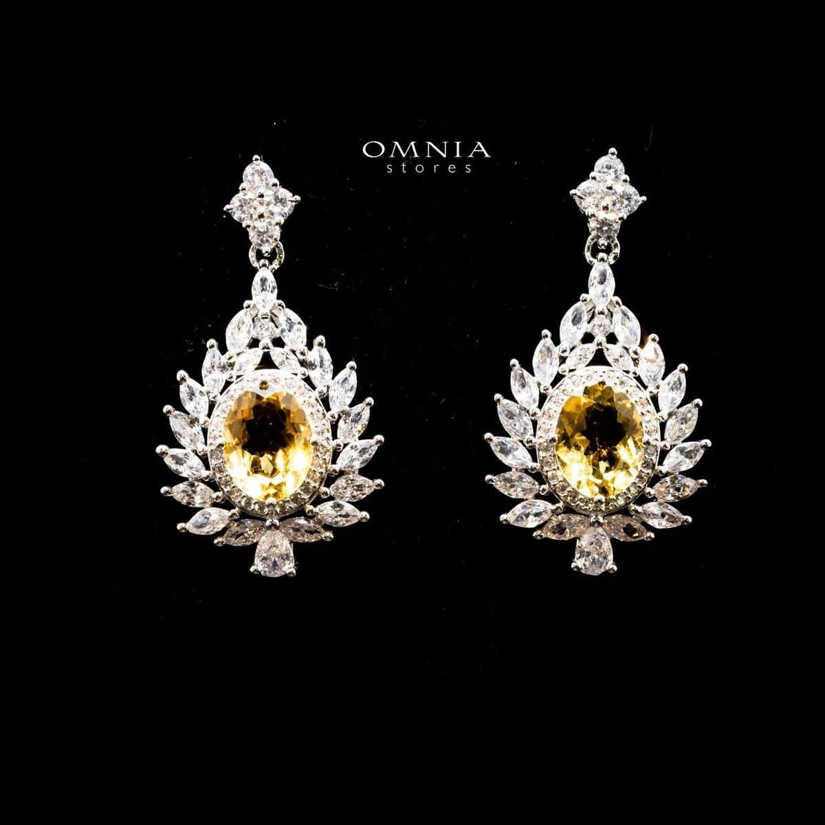 Omnia Walaa Earrings In 92.5 Silver High Quality Natural tourmaline - OMNIASTORES UAE