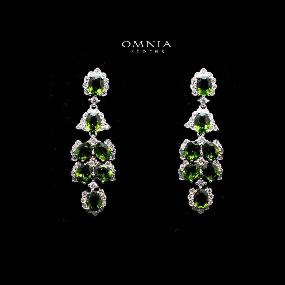 Omnia Leah Earrings in 92.5 Silver High Quality Pyroxene Stone - OMNIASTORES UAE