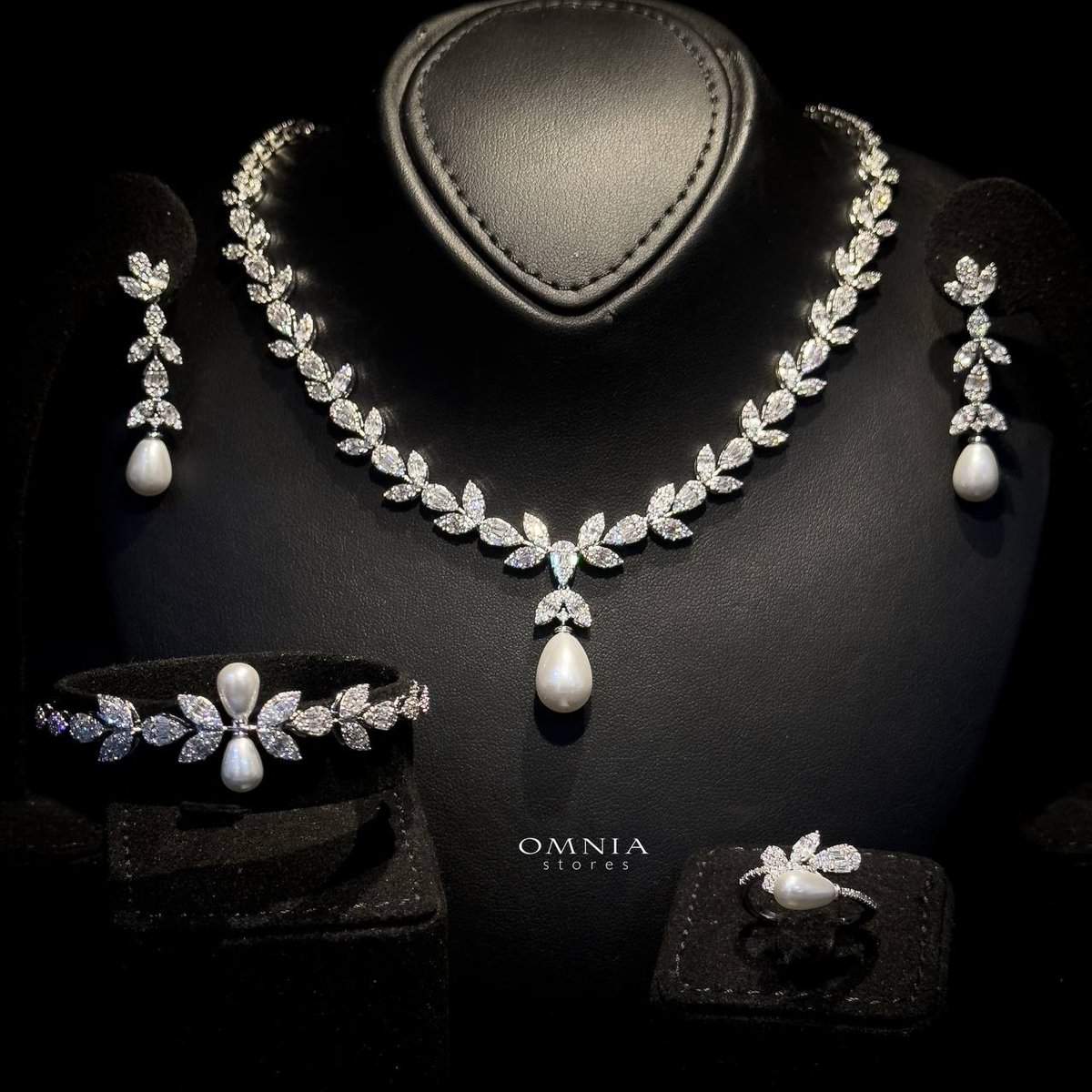 Omnia Samah Bridal Silver Full Set - OMNIASTORES UAE