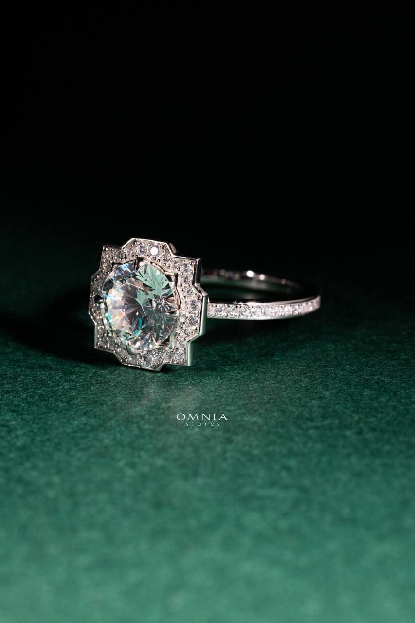 Omnia Shahira 1.75 Carat Ring 92.5 Silver High Quality Simulated diamonds - OMNIASTORES UAE