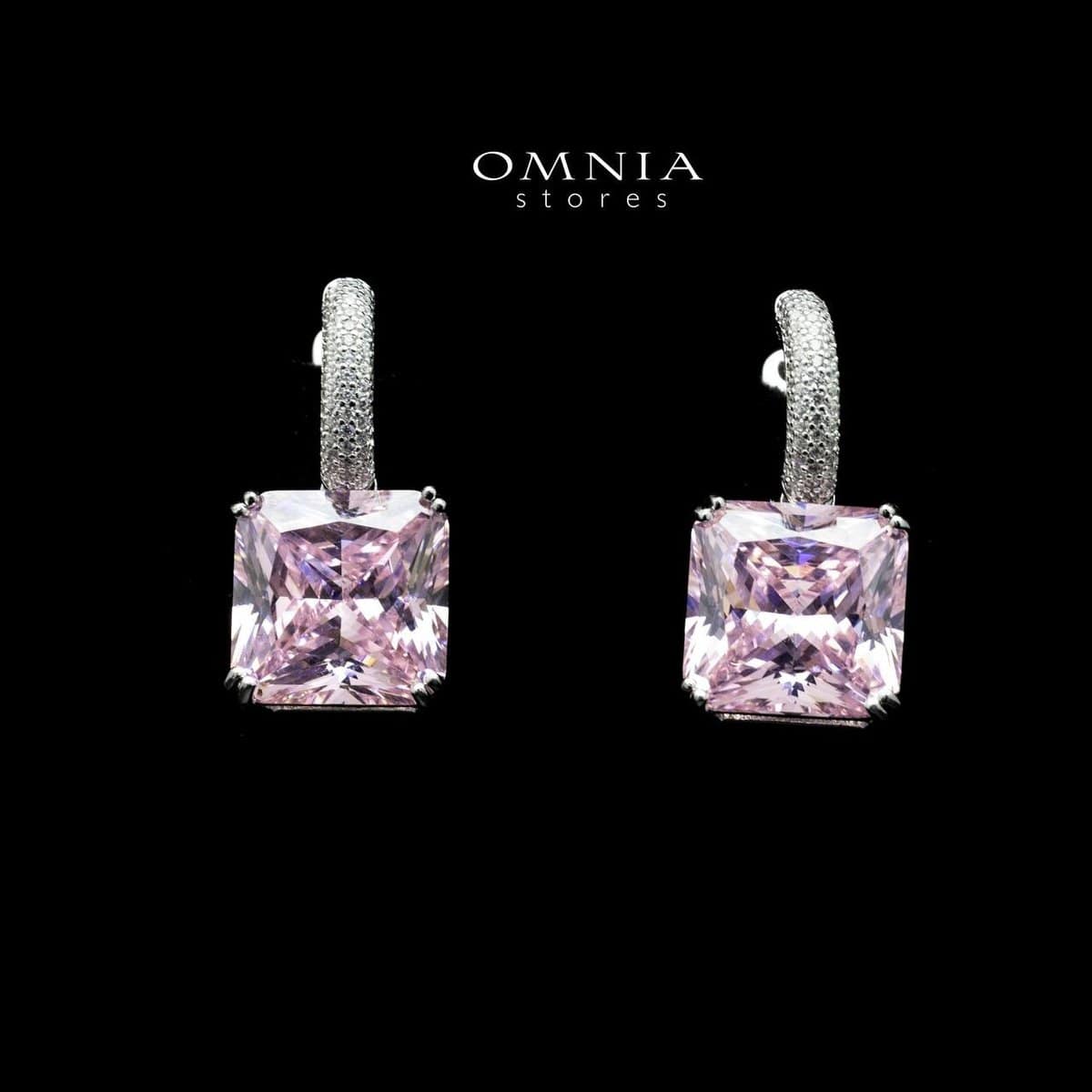 Omnia Dilara Pink Earrings In 92.5 Silver High Quality Simulated Diamonds - OMNIASTORES UAE