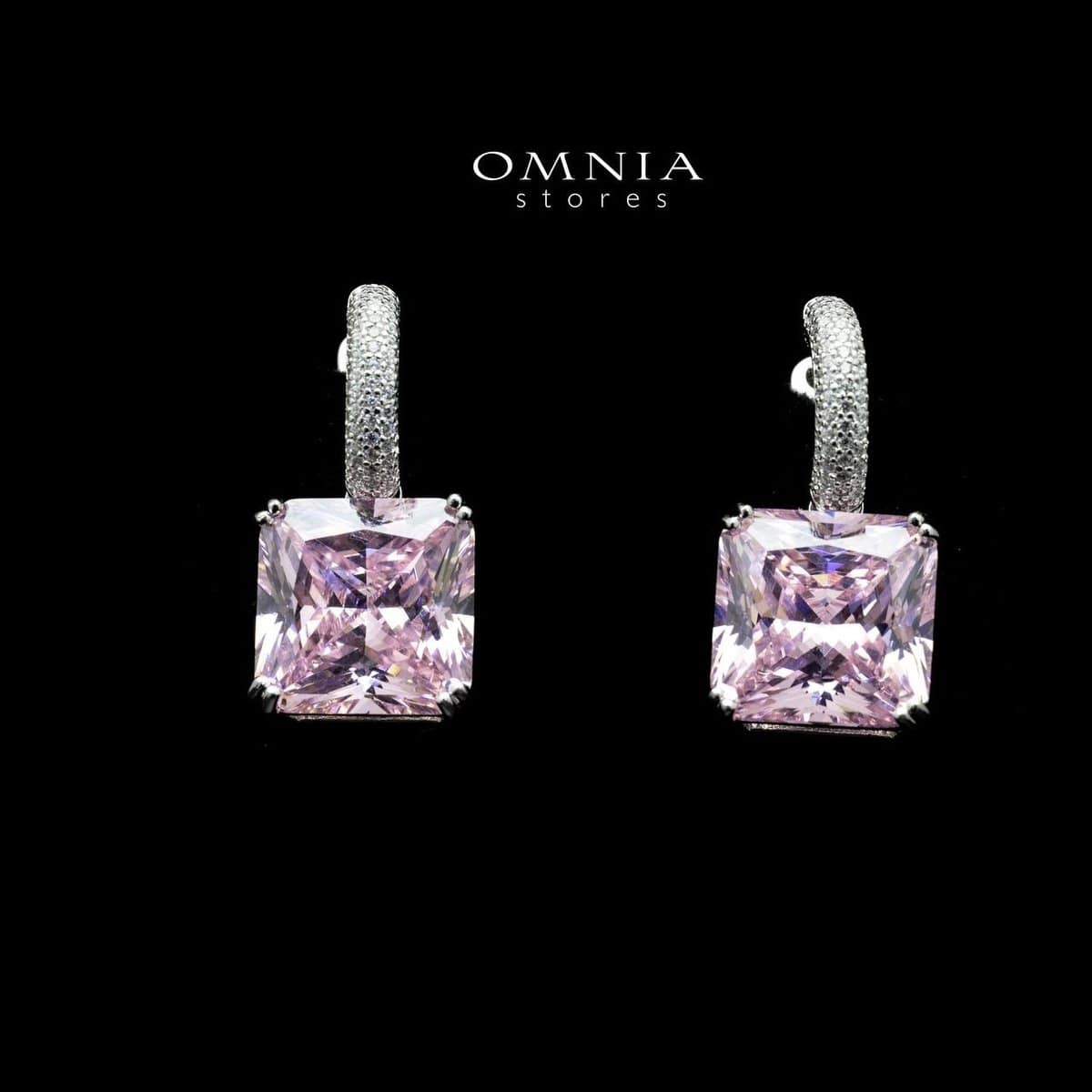 Omnia Dilara Pink Earrings In 92.5 Silver High Quality Simulated Diamonds - OMNIASTORES UAE