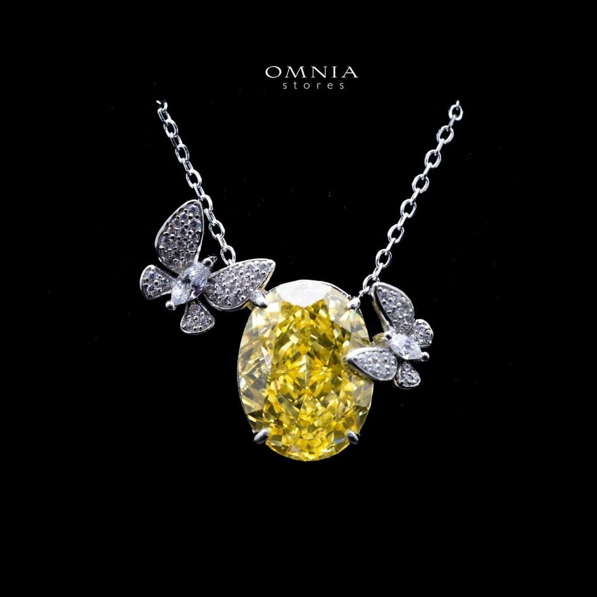 Omnia Maysun Necklace In 925 Silver High Quality Simulated Diamonds - OMNIASTORES UAE
