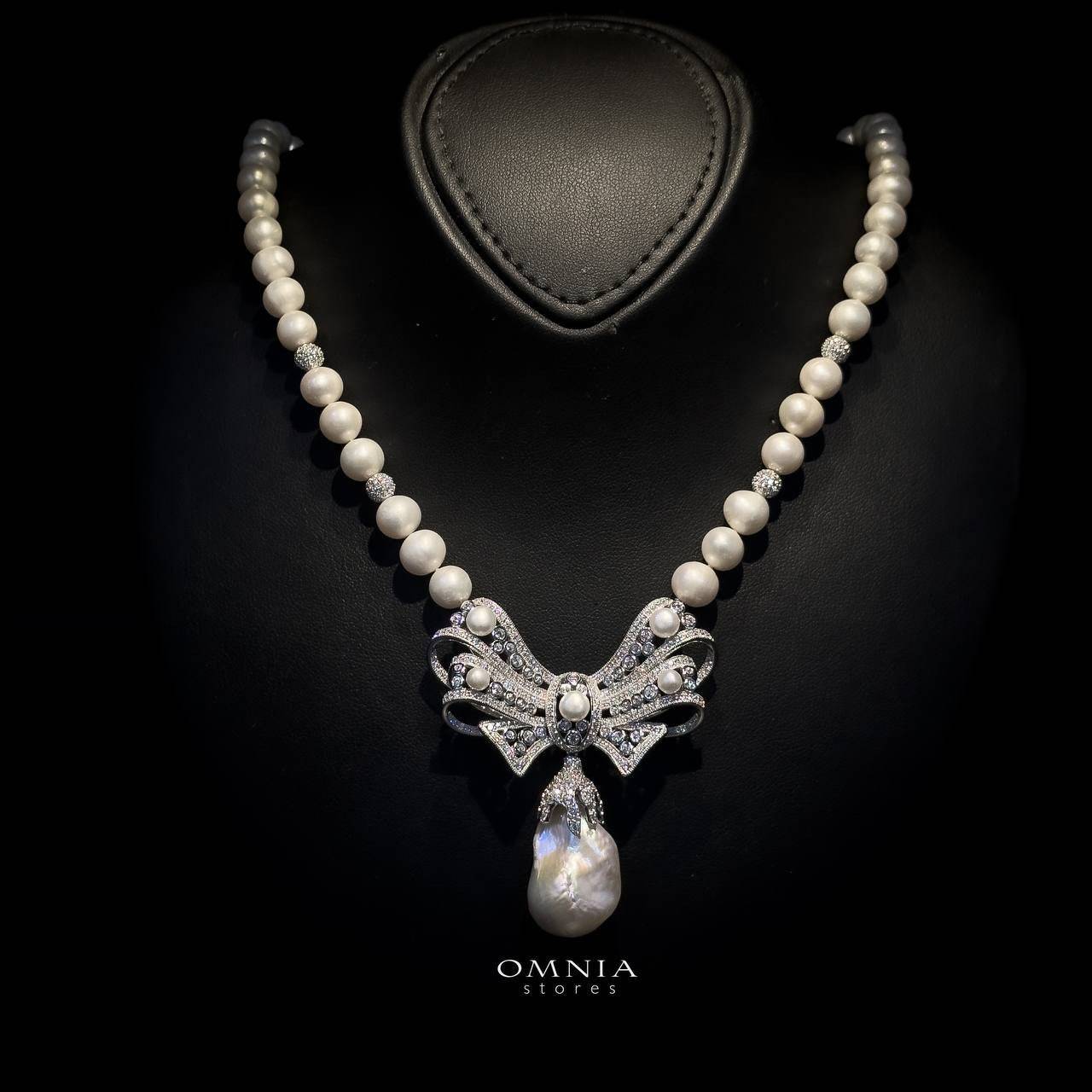 Omnia Gadi Fresh Real Water Pearl Set in 925 Silver Accessories With High Quality Simulated Diamonds - OMNIASTORES UAE