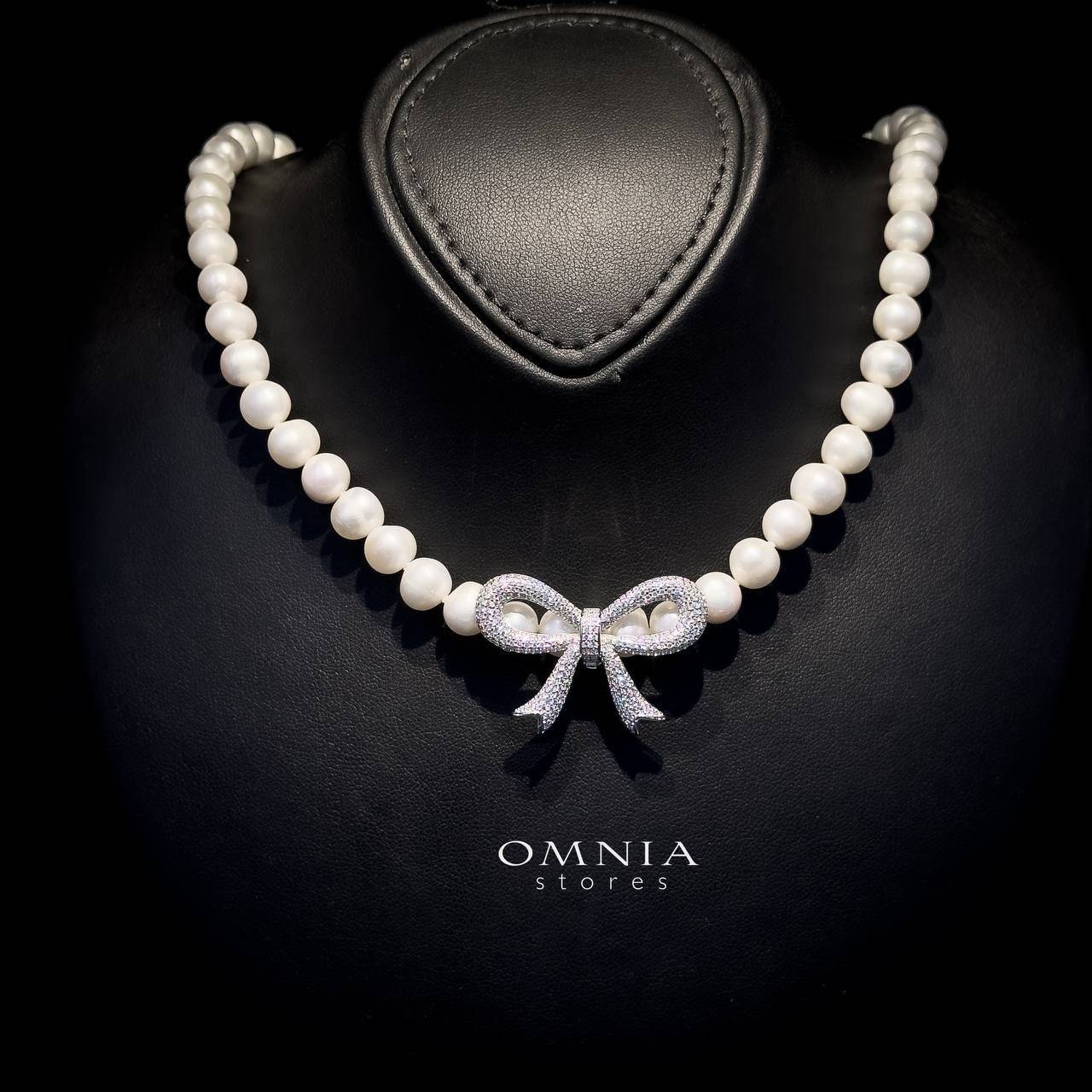Omnia Zahraa Fresh Water Pearl Set in 925 Silver with High Quality Simulated Diamonds - OMNIASTORES UAE