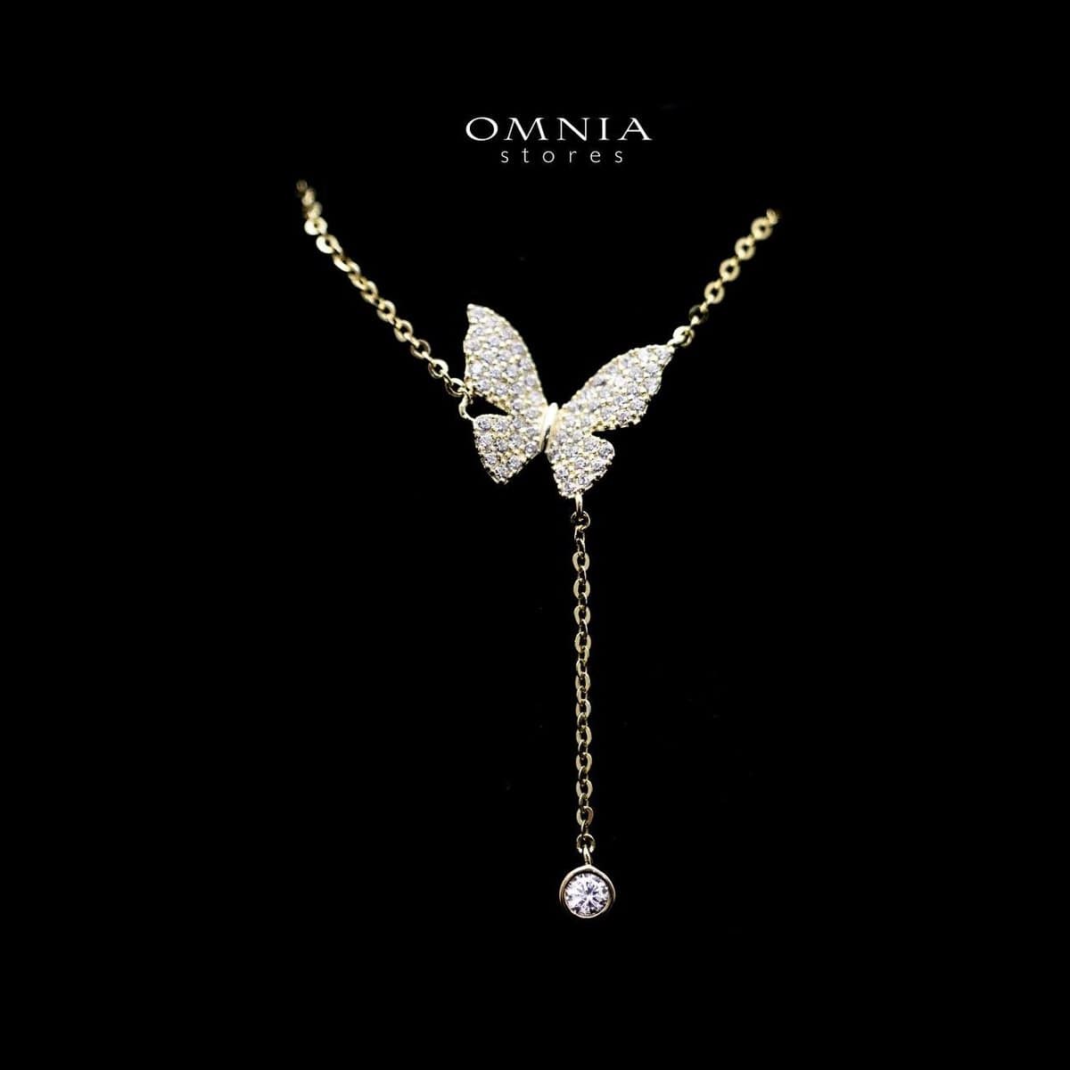 Omnia Noura Butterfly Pendant Necklace in 92.5 Silver - OMNIASTORES UAE