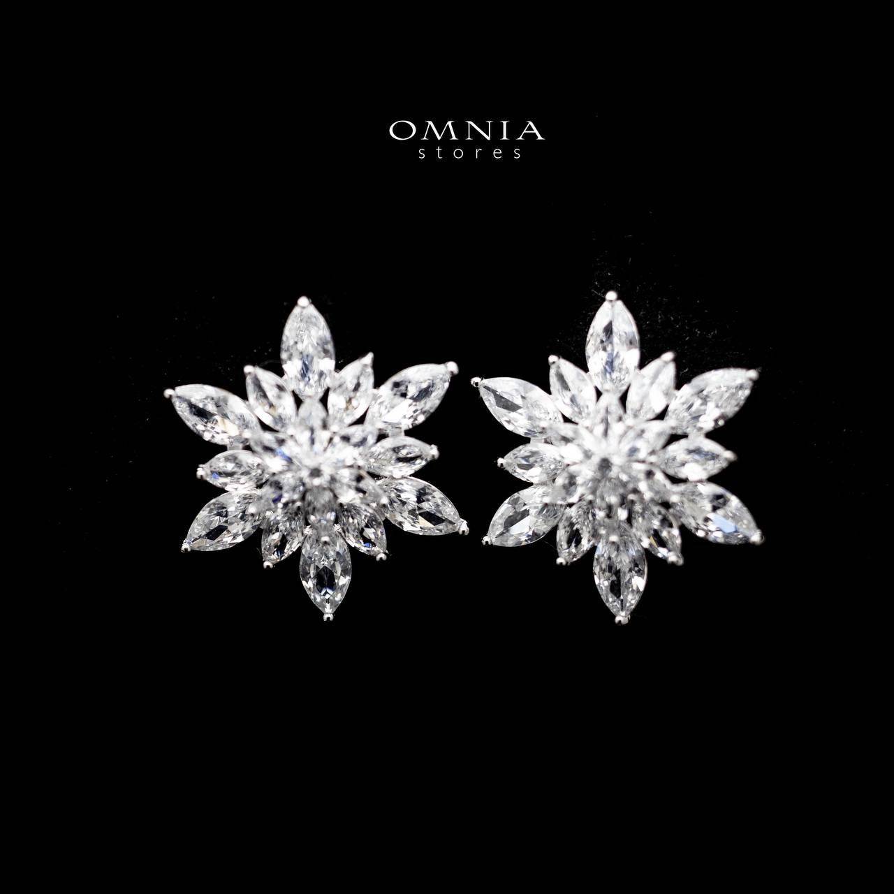 Omnia Almira Floral Stud Earrings in 92.5 Silver - OMNIASTORES UAE