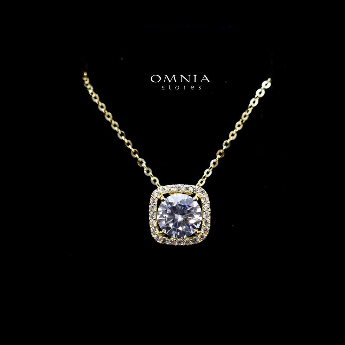 Omnia Laila Cushion Necklace with High Quality Iced Cut Stone in 92.5 Silver - OMNIASTORES UAE