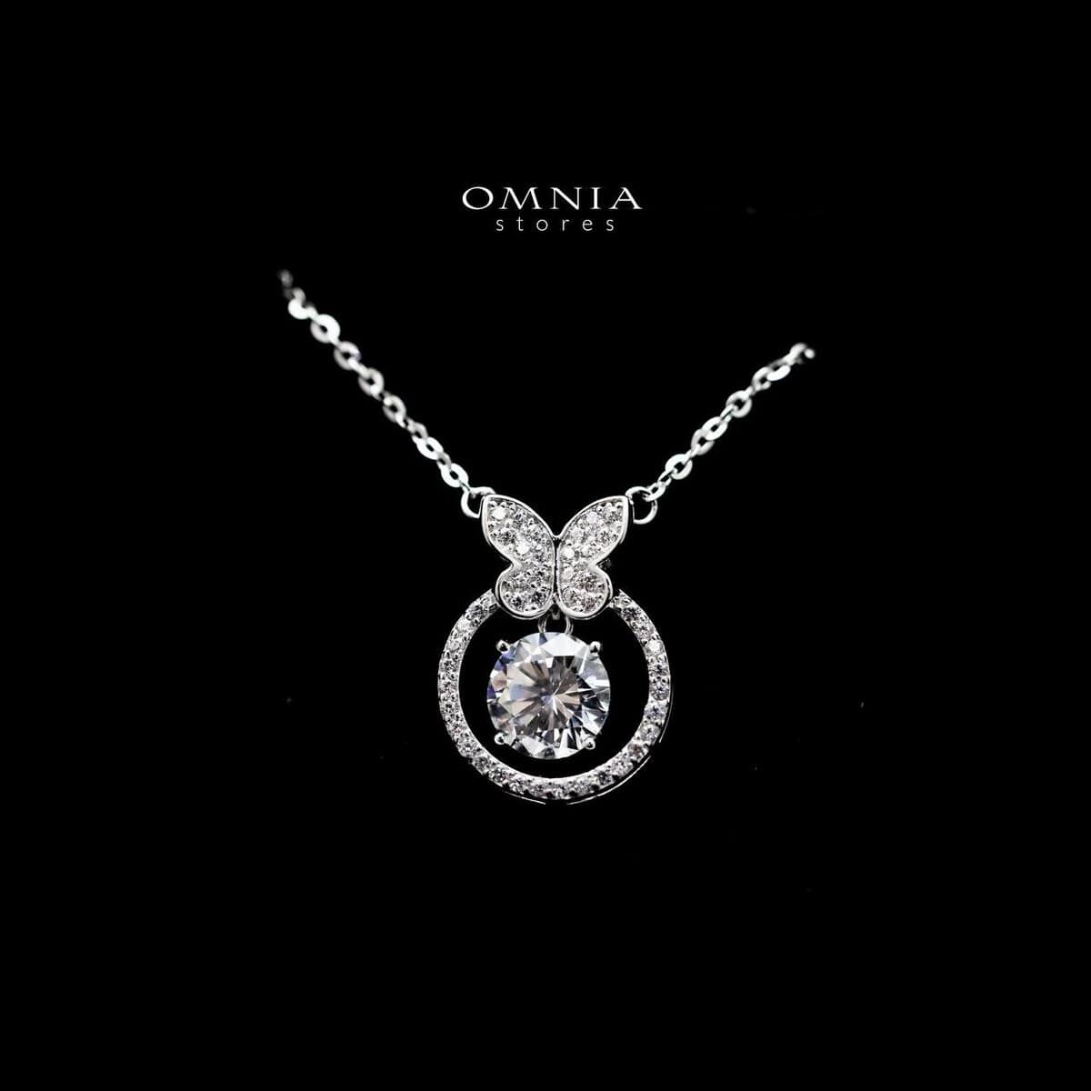 Omnia Selena Butterfly Necklace in High Quality 92.5 Silver with Iced Cut Stone - OMNIASTORES UAE