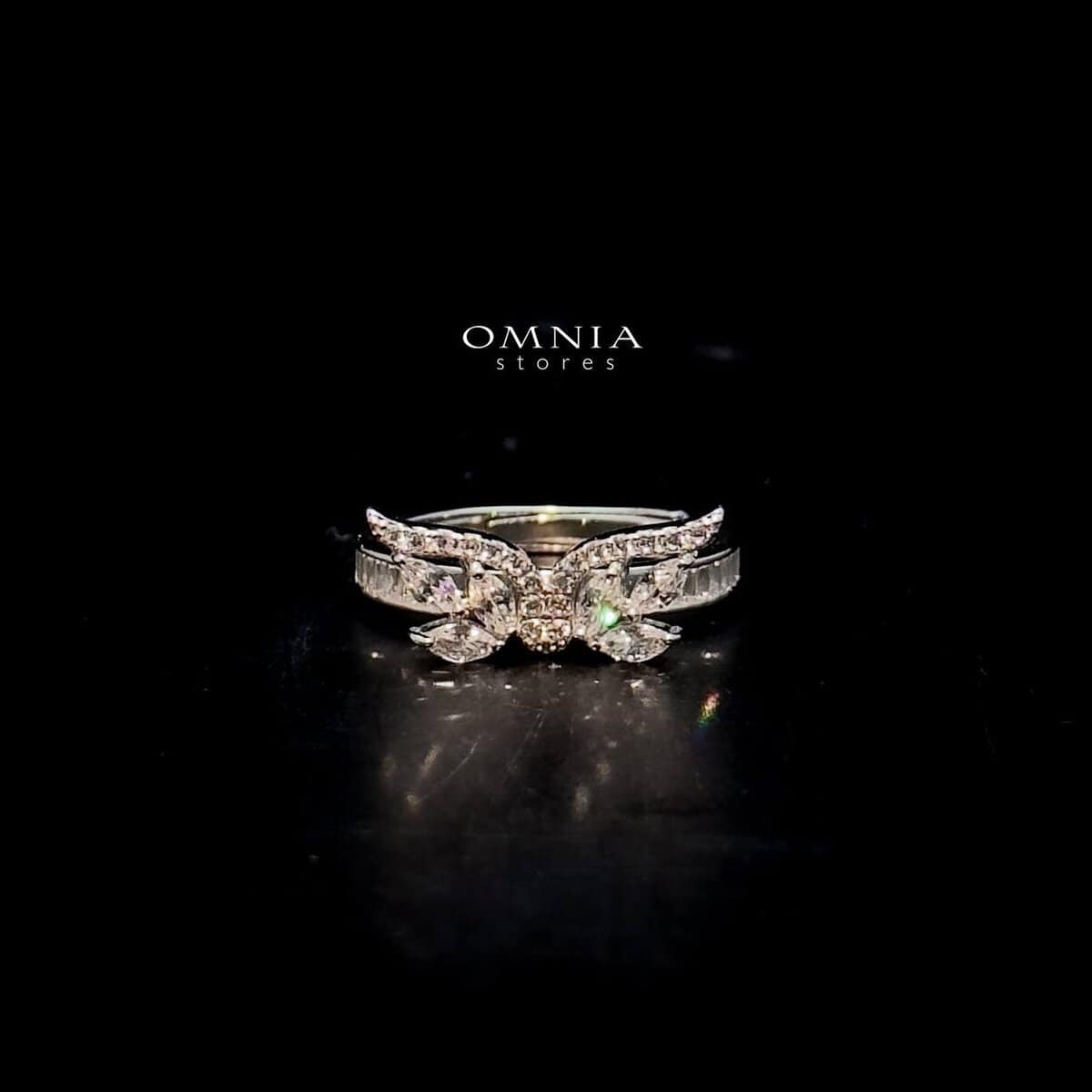 Omnia Amira Butterfly Ring In High Quality 925 Silver With Iced Cut Stones - OMNIASTORES UAE