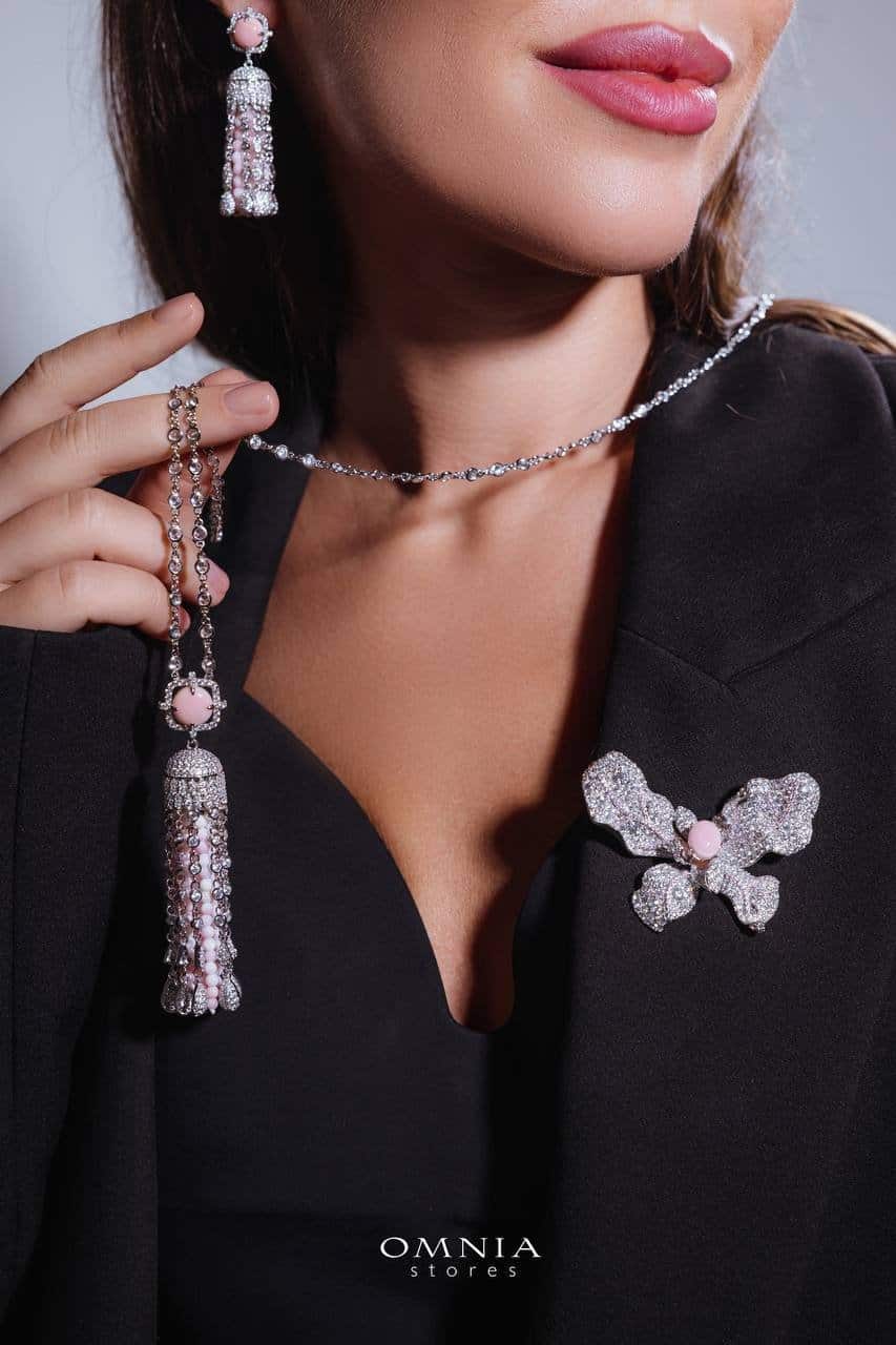 Omnia Ava Butterfly Brooch in 92.5 Silver with High Quality Simulated Diamonds - OMNIASTORES UAE