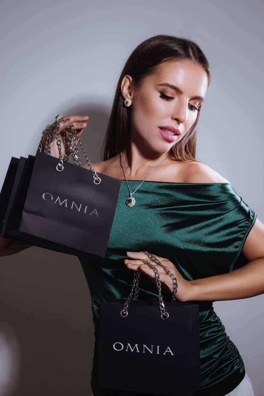 Omnia Maliya Purple Necklace in 92.5 Silver High Quality Simulated Diamonds - OMNIASTORES UAE