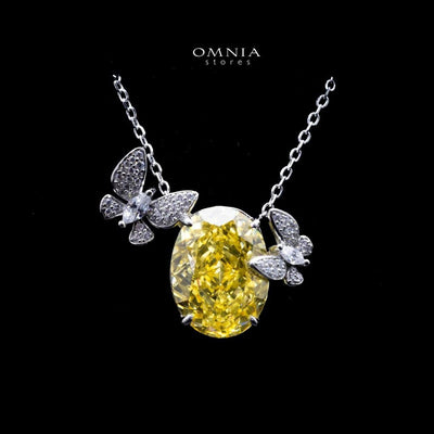 Omnia Maysun Necklace In 925 Silver High Quality Simulated Diamonds