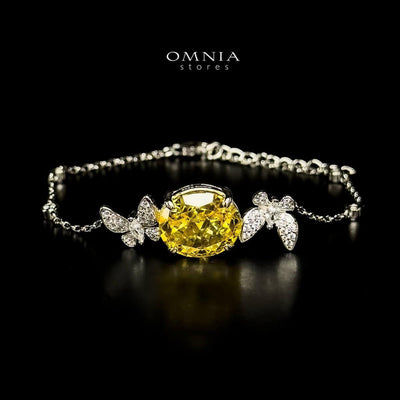 Omnia Maysun Bracelet In 92.5 Silver High Quality Simulated Diamonds