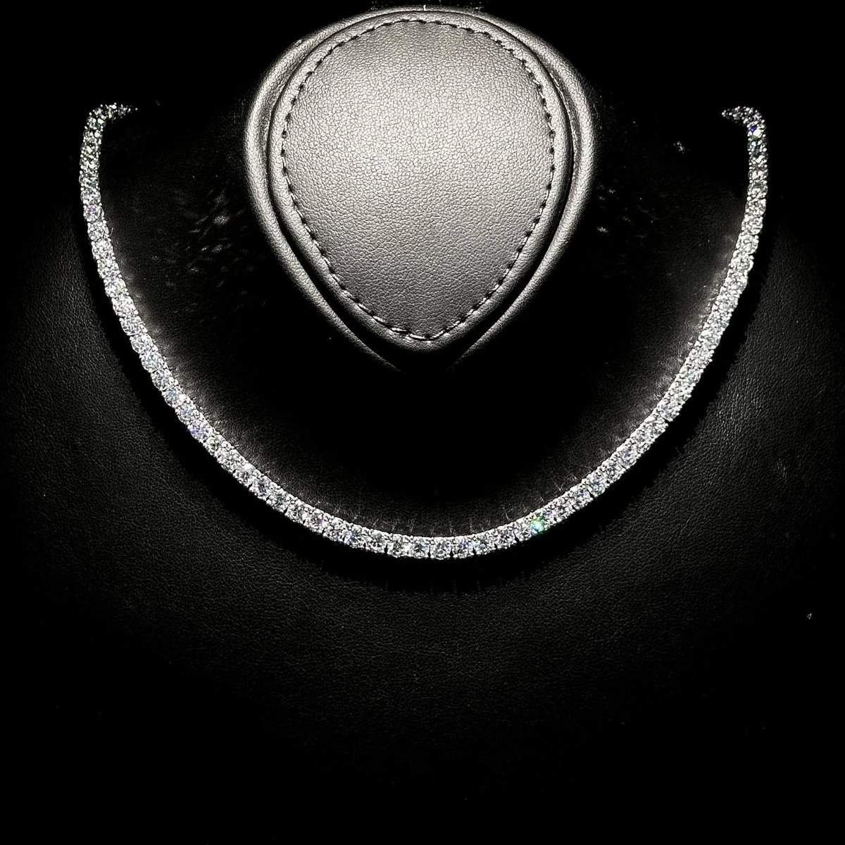 Omnia Shahera 4mm Tennis Necklace in 925 Silver High Quality Simulated diamonds - OMNIASTORES UAE