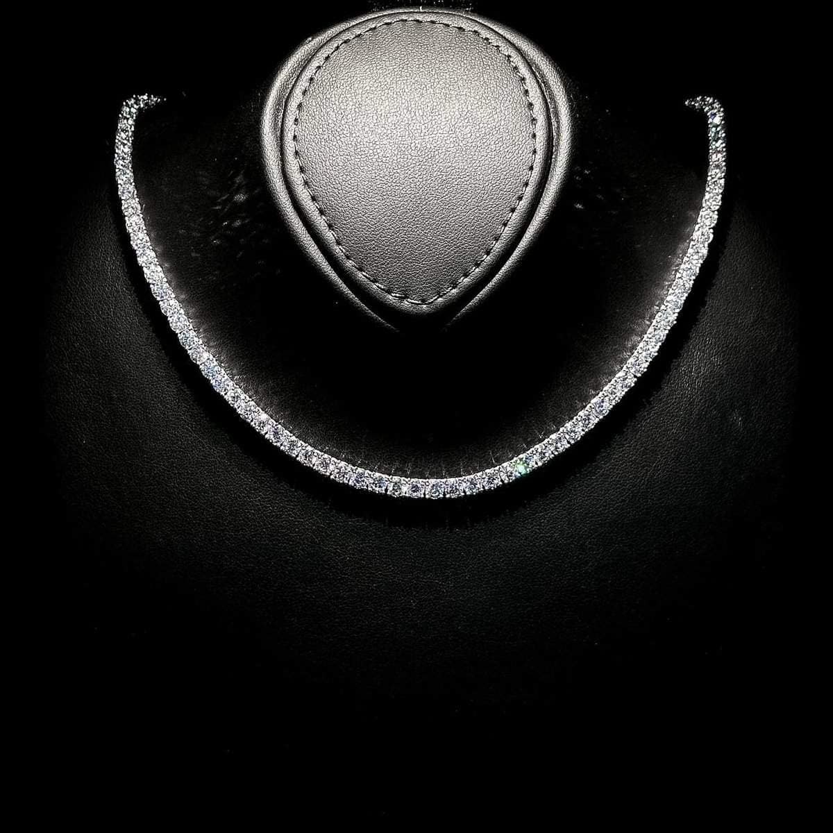 Omnia Shahera 4mm Tennis Necklace in 925 Silver High Quality Simulated diamonds - OMNIASTORES UAE