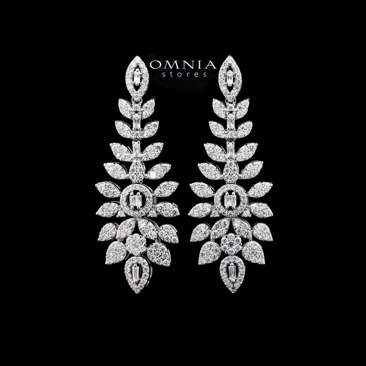 Omnia Alina White Bridal Full Set in High Quality Zircon Stone Rhodium Plated - OMNIASTORES UAE